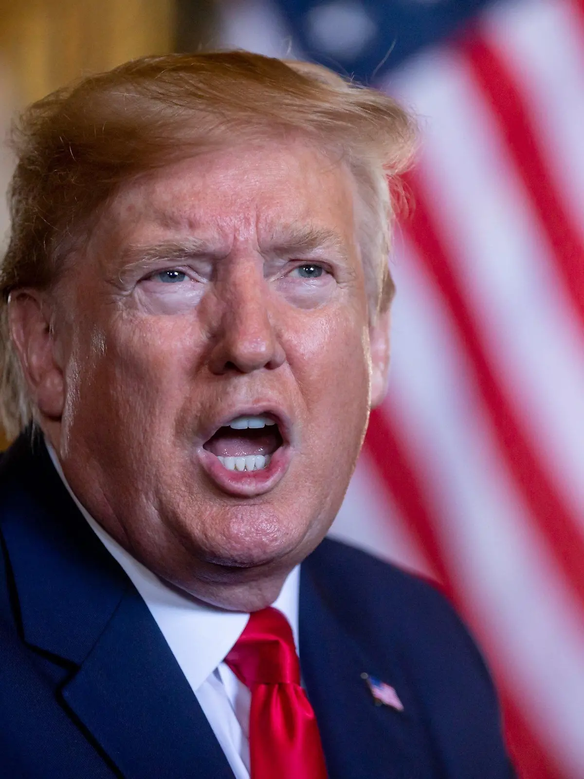 December 24, 2019, West Palm Beach, Florida, USA: President Donald Trump speaks to the media after making a Christmas eve video conference call to members of the armed forces from Mar-a-Lago in Palm Beach, FL on Tuesday December 24, 2019. (Credit Image: Â© Richard Graulich/The Palm Beach Post via ZUMA Wire