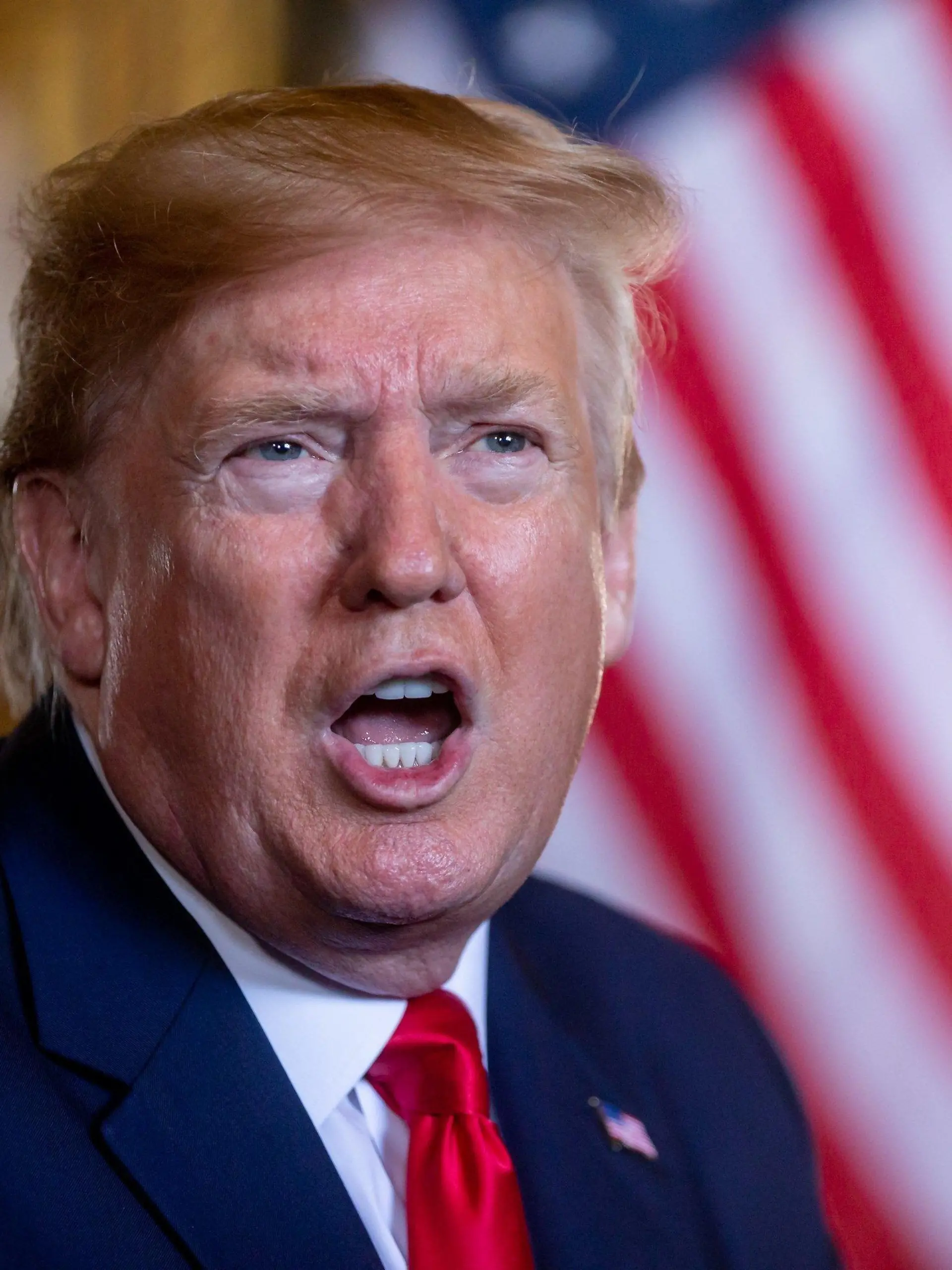 December 24, 2019, West Palm Beach, Florida, USA: President Donald Trump speaks to the media after making a Christmas eve video conference call to members of the armed forces from Mar-a-Lago in Palm Beach, FL on Tuesday December 24, 2019. (Credit Image: Â© Richard Graulich/The Palm Beach Post via ZUMA Wire
