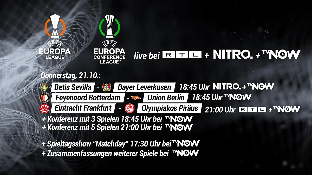 Europapokal satt - auf TVNOW und im Free-TV bei RTL und NITRO
