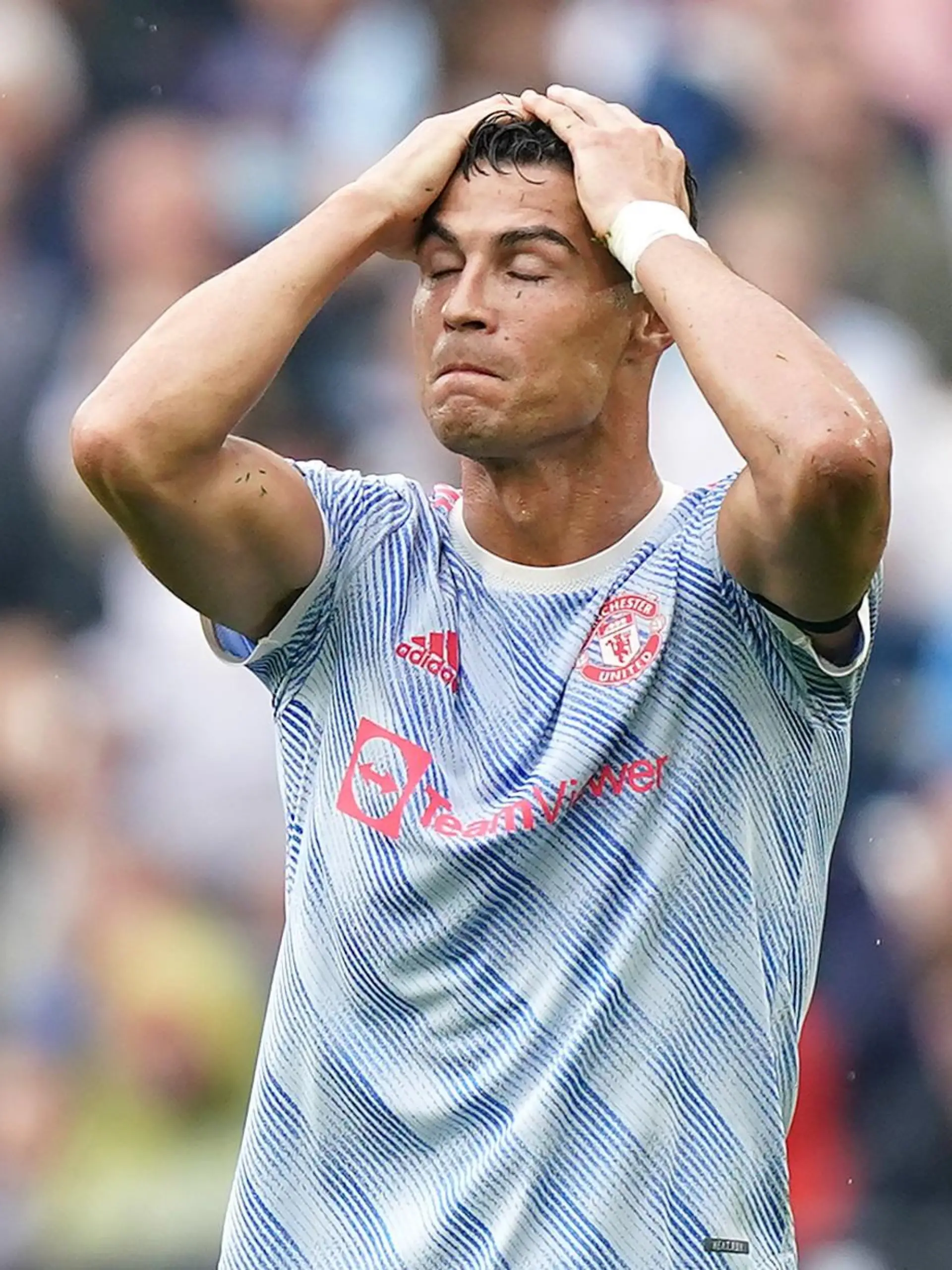 West Ham United v Manchester United - Premier League - London Stadium. Manchester United's Cristiano Ronaldo unsuccessfully appeals for a penalty kick during the Premier League match at the London Stadium, London. Picture date: Sunday September 19, 2021. See PA story SOCCER West Ham. Photo credit should read: Mike Egerton/PA Wire. RESTRICTIONS: EDITORIAL USE ONLY No use with unauthorised audio, video, data, fixture lists, club/league logos or "live" services. Online in-match use limited to 120 images, no video emulation. No use in betting, games or single club/league/player publications. URN:62524658
