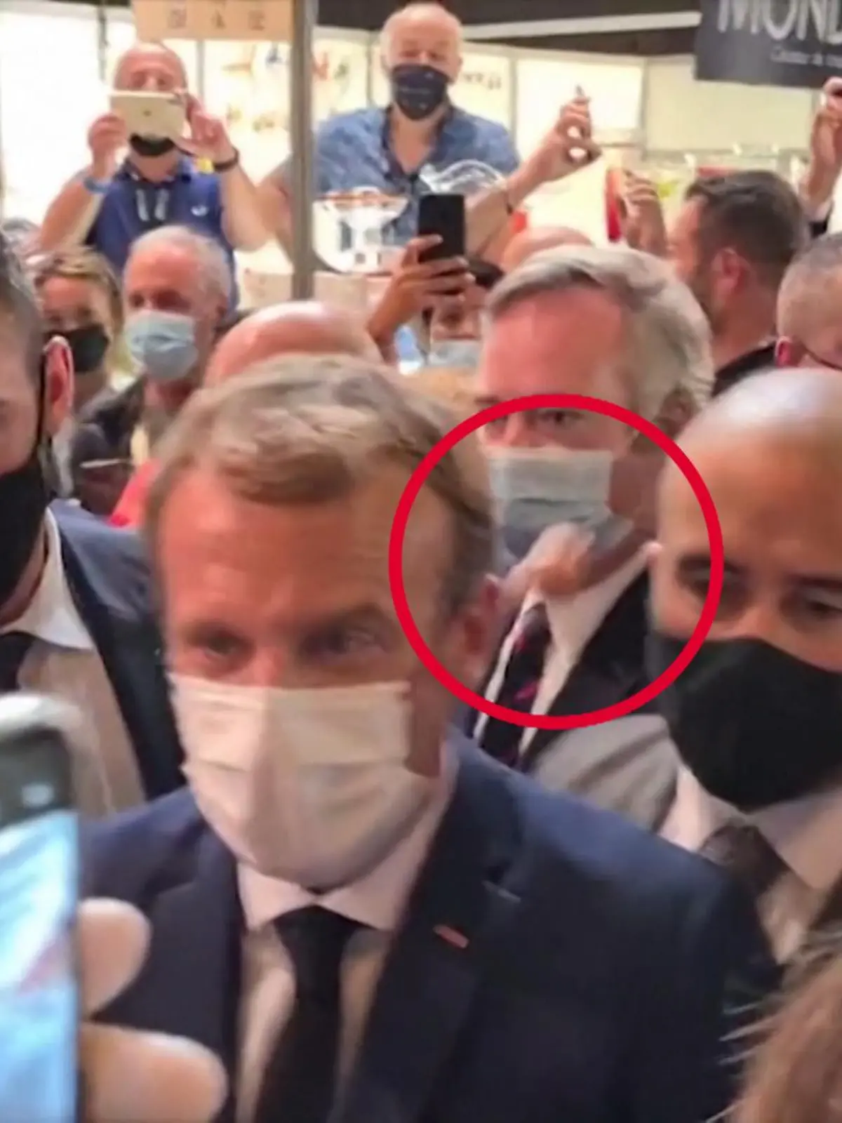 Bild zu: "Präsident Macron mit Ei beworfen"