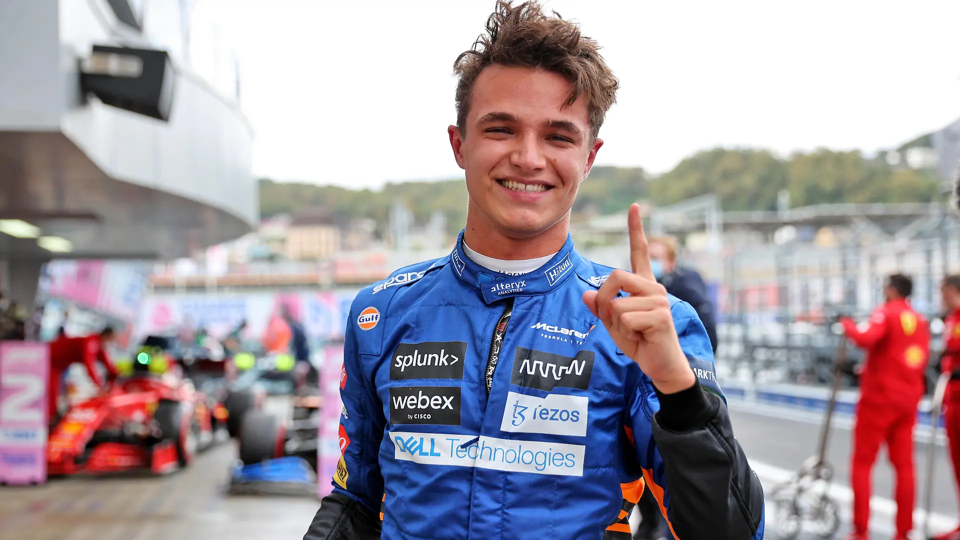 F1 Grand Prix of Russia 4 Lando Norris GBR, McLaren F1 Team, F1 Grand Prix of Russia at Sochi Autodrom on September 25, 2021 in Sochi, Russia. Photo by xpbimages.com/XPB Images/FIA Pool via HOCH ZWEI Sochi Russia Poolfoto HOCH ZWEI/Pool/XPB Images ,EDITORIAL USE ONLY