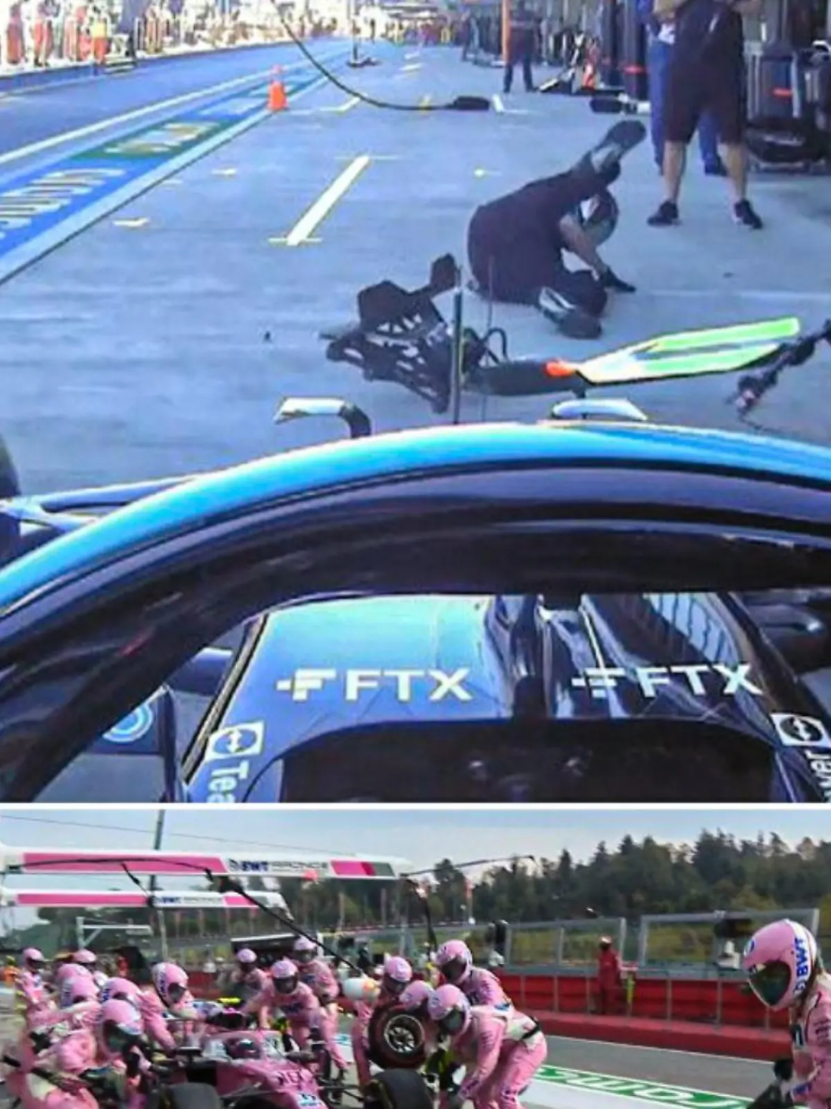 Lewis Hamilton und sein armer Mann mit dem Wagenheber