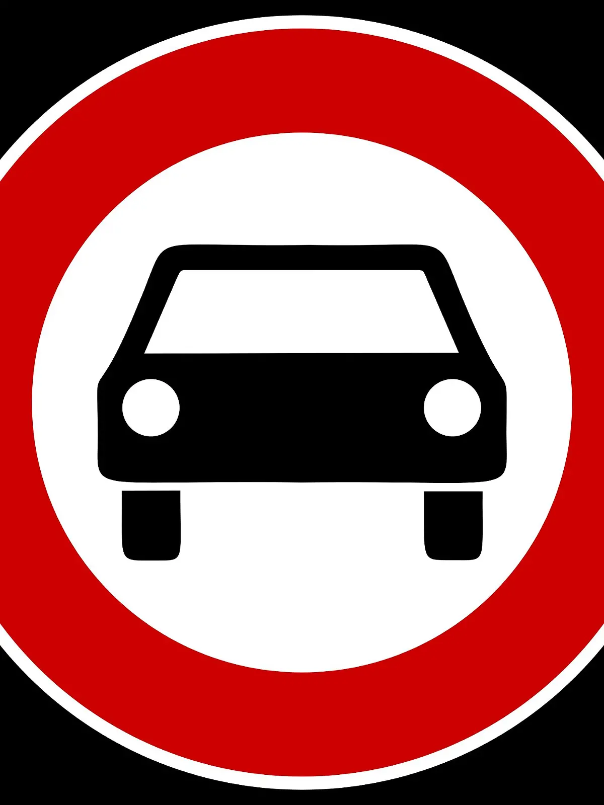 Durchfahrverbotsschild für Autos