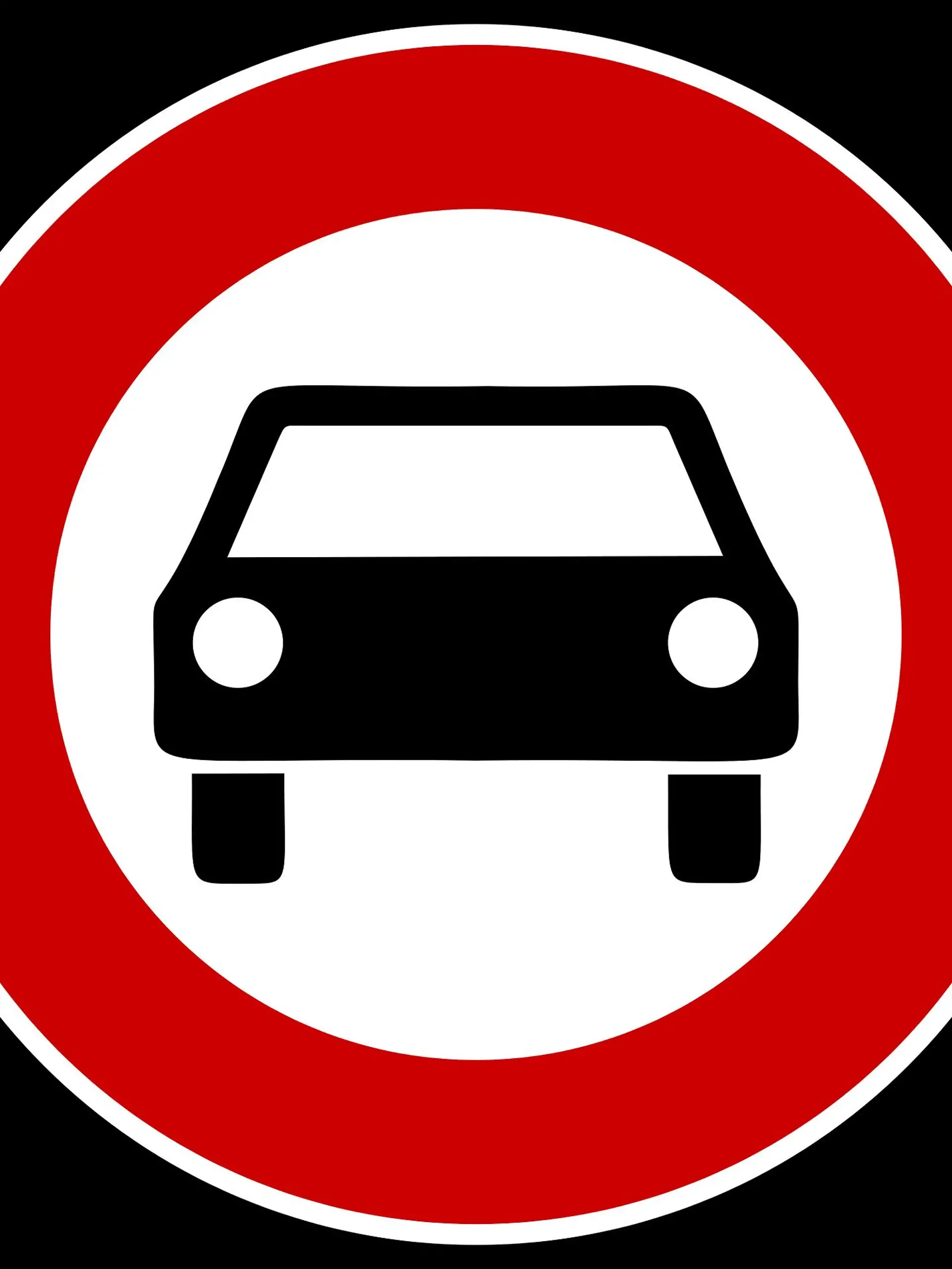 Durchfahrverbotsschild für Autos