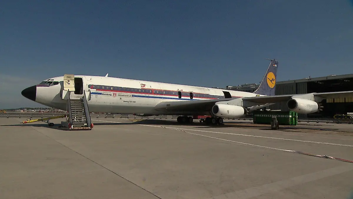 Die Boeing 707 der Lufthansa.