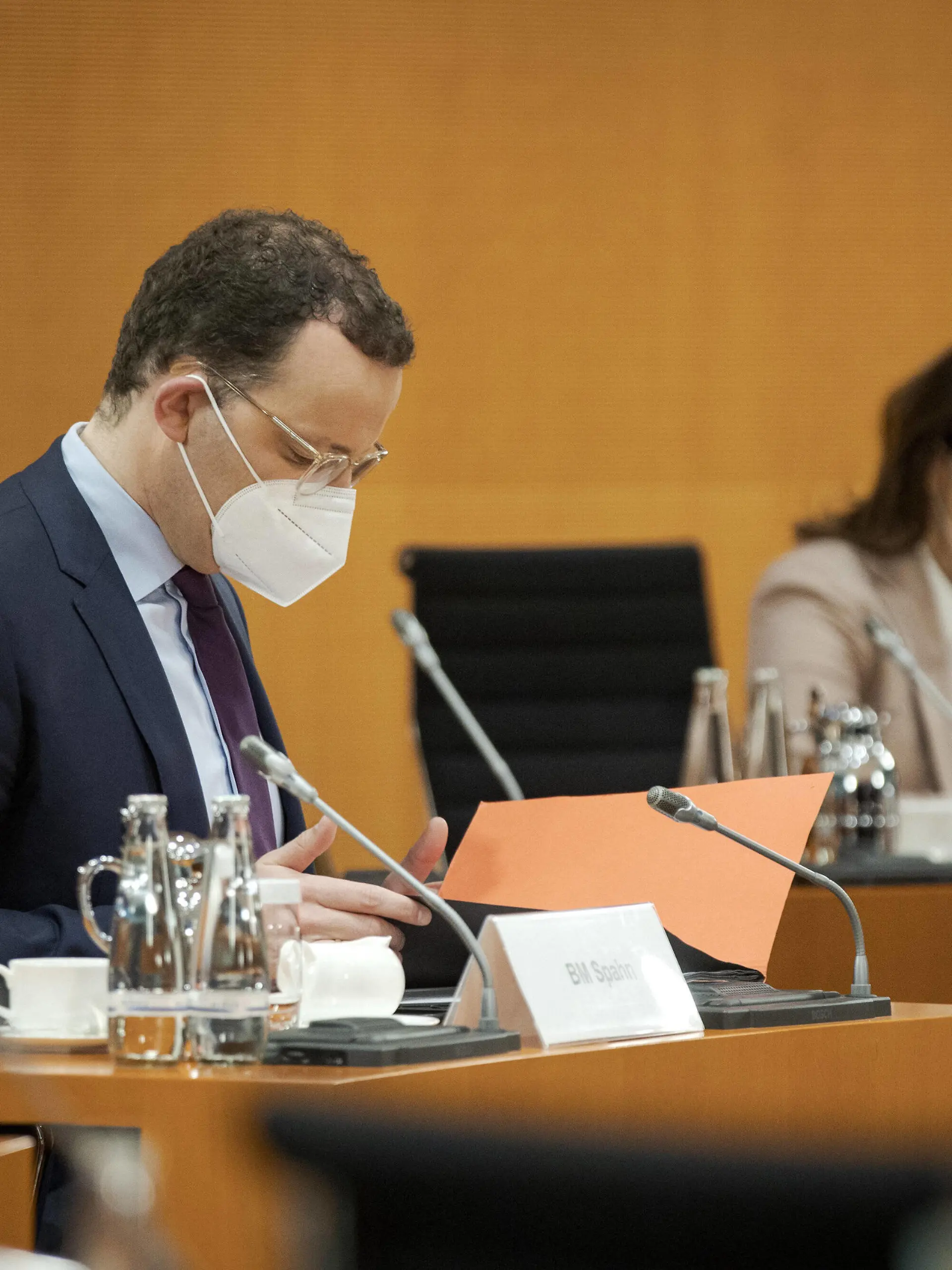  Jens Spahn, Bundesminister fuer Gesundheit, aufgenommen vor Beginn einer Kabinettssitzung im Bundeskanzleramt in Berlin, 22.09.2021. Berlin Deutschland *** Jens Spahn, Federal Minister of Health, photographed before the start of a cabinet meeting at the Chancellors Office in Berlin, 22 09 2021 Berlin Germany Copyright: xJaninexSchmitz/photothek.dex