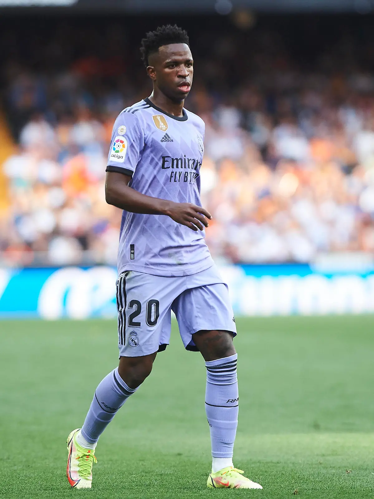 Spain, Valencia, 21.05.2023, Estadio de Mestalla, FC Valencia v Real Madrid - LaLiga Santander - Matchday 35, Vinicius Junior Real Madrid looks on Valencia Estadio de Mestalla Spain *** Spain, Valencia, 21 05 2023, Estadio de Mestalla, FC Valencia v Real Madrid LaLiga Santander Matchday 35, Vinicius Junior Real Madrid looks on Valencia Estadio de Mestalla Spain PUBLICATIONxINxGERxSUIxAUTxONLY eu-images-078