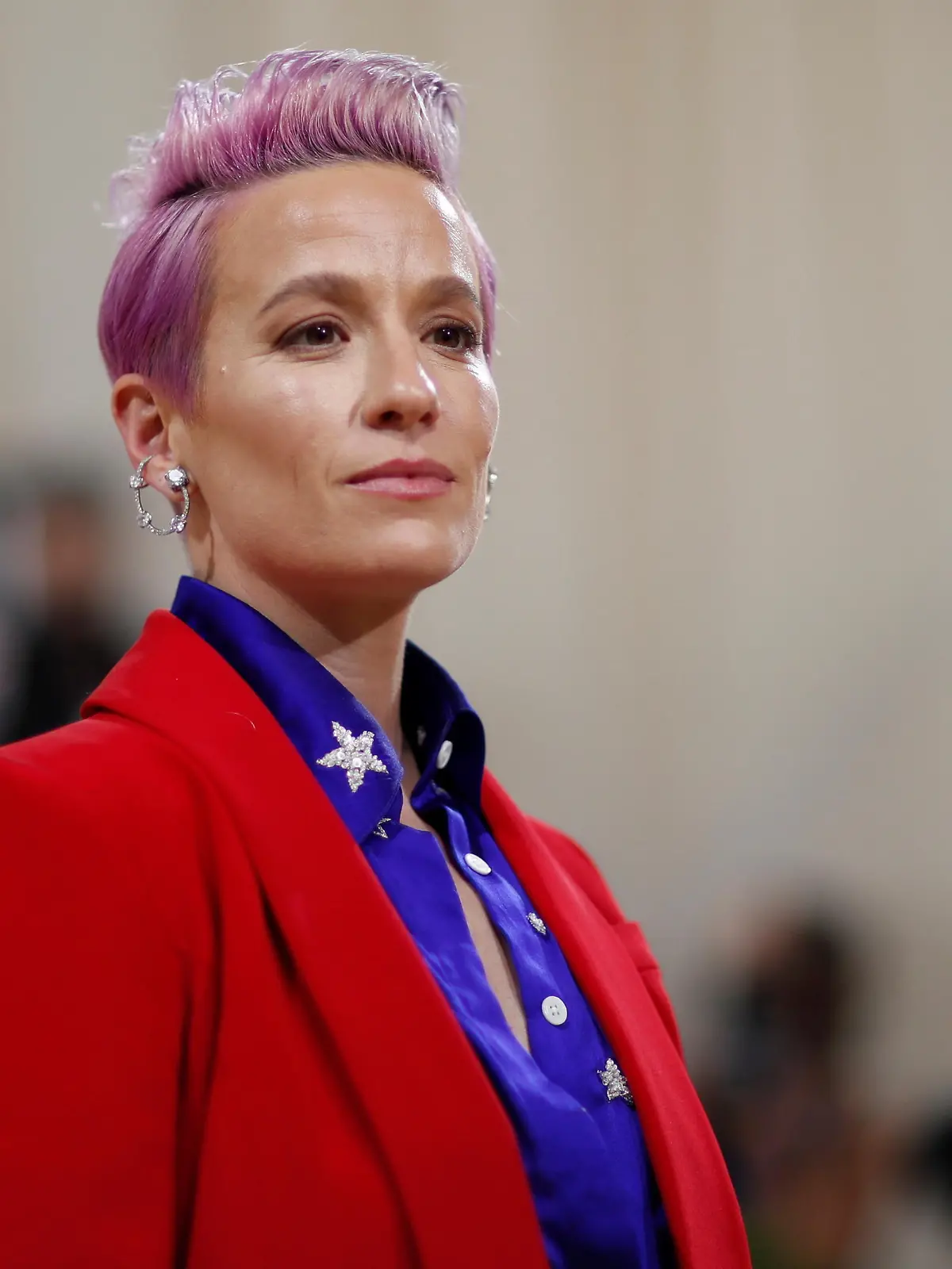 FILE PHOTO: Metropolitan Museum of Art Costume Institute Gala - Met Gala - In America: A Lexicon of Fashion - Arrivals - New York City, U.S. - September 13, 2021. Soccer player Megan Rapinoe in Sergio Hudson. REUTERS/Mario Anzuoni/File Photo