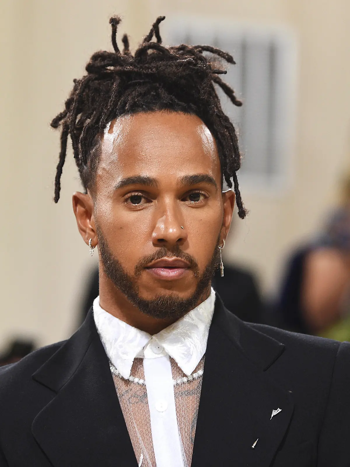 Lewis Hamilton attends The Metropolitan Museum of Art's Costume Institute benefit gala celebrating the opening of the "In America: A Lexicon of Fashion" exhibition on Monday, Sept. 13, 2021, in New York. (Photo by Evan Agostini/Invision/AP)