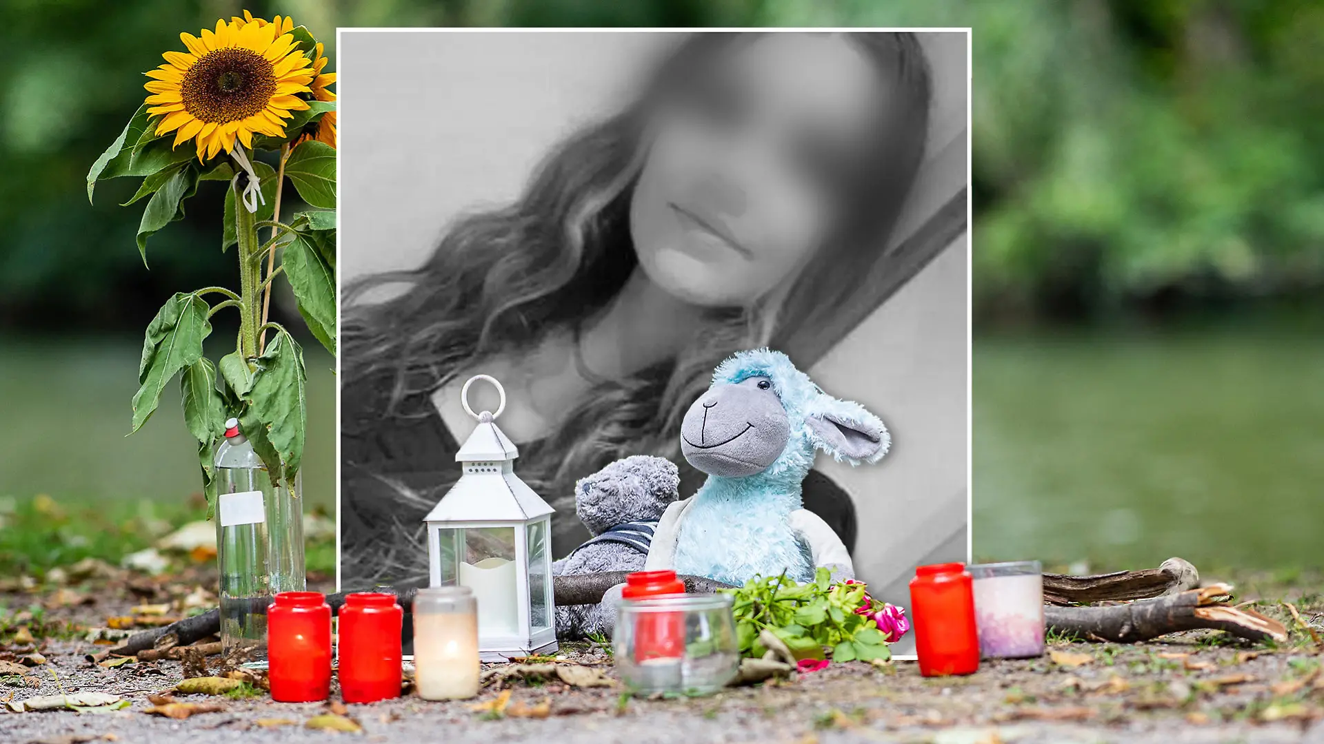 Trauerstelle am Tatort der getöteten 25-Jährigen in Hamm.