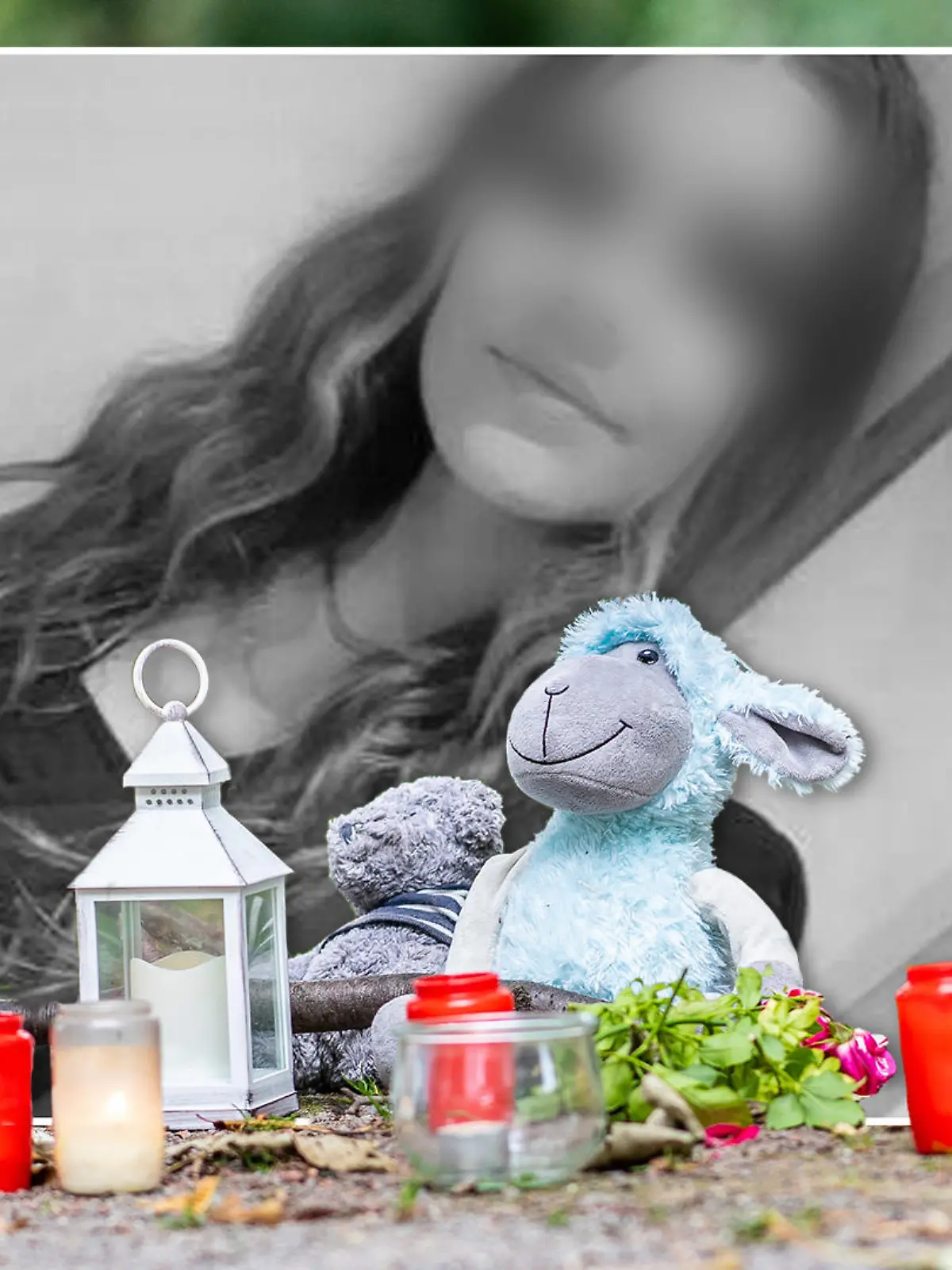 Trauerstelle am Tatort der getöteten 25-Jährigen in Hamm.