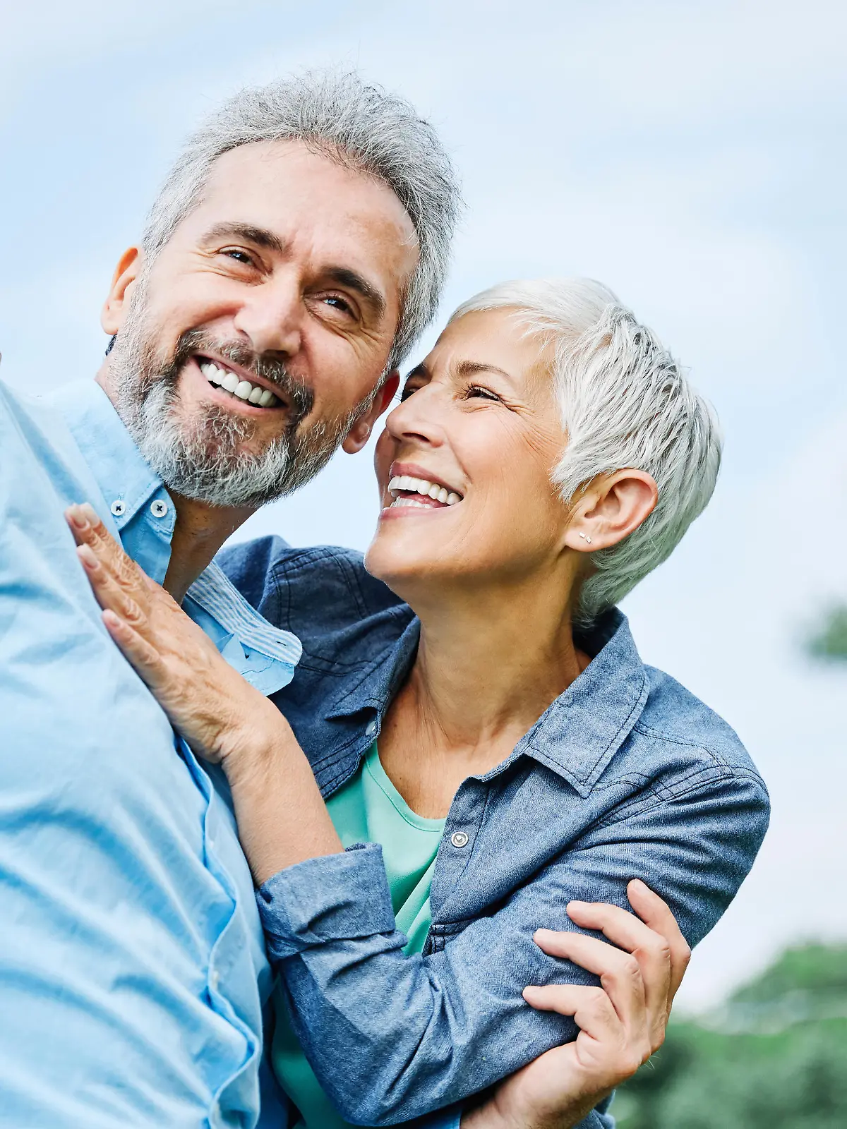 portrait of happy smiling senior couple outdoors