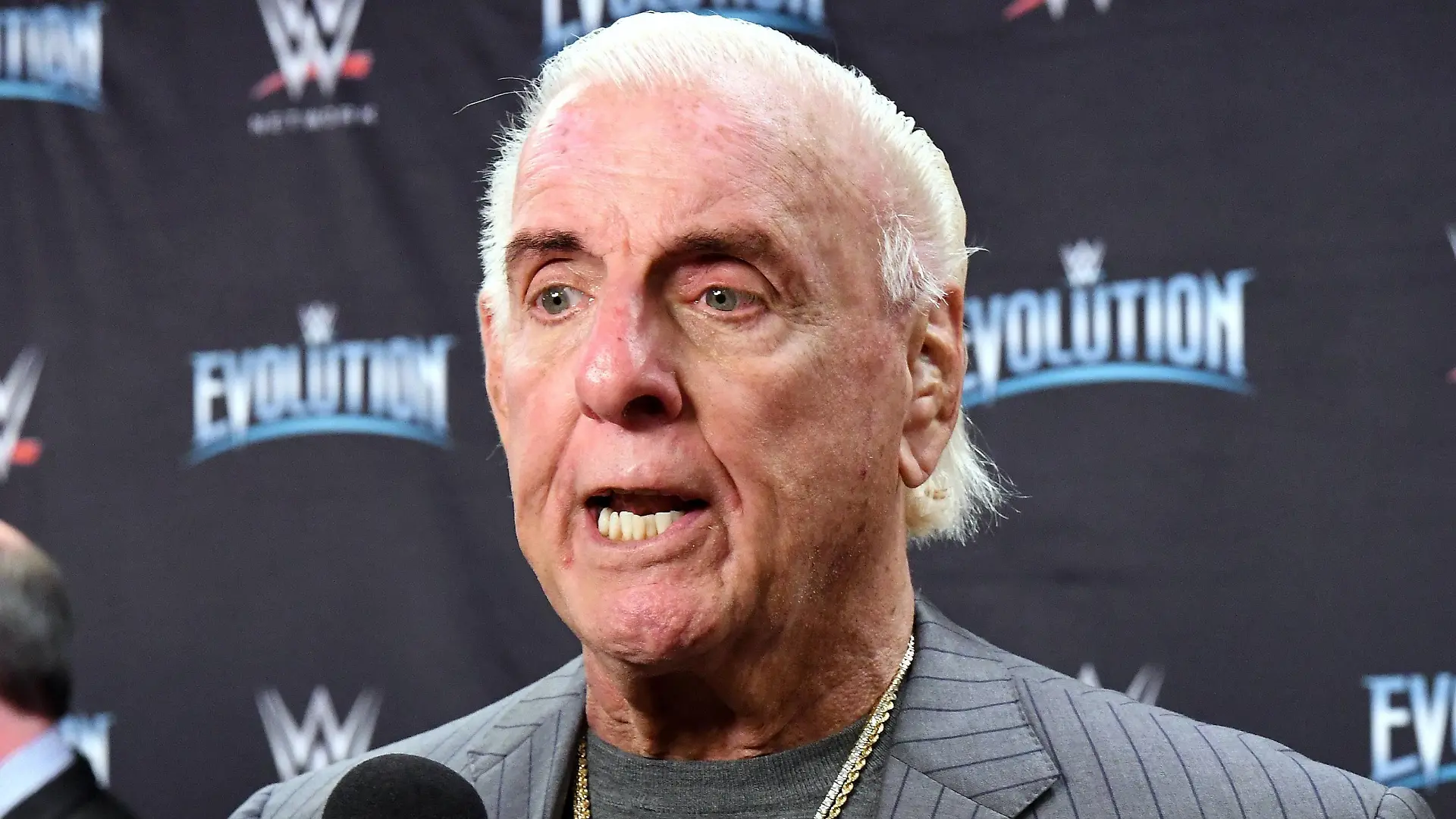 NEW YORK, NY - OCTOBER 28: Ric Flair attends the WWE first ever all womens event Evolution at the NYCB Live, home of the Nassua Veteran s Memorial Coliseum, on October 28, 2018 in Uniondale, New York. Credit George Napolitano/MediaPunch PUBLICATIONxINxGERxSUIxAUTxONLY Copyright: xGeorgexNapolitanox