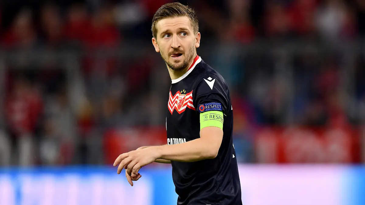 Fussball; Spieltag 1; Gruppenphase; UEFA-Champions-League; Saison 2019/2020; Bayern MÃ_nchen gegen Roter Stern Belgrad am 18.09.2019 in Muenchen. UBz: Marko Marin, Belgrad. NUR FÃR REDAKTIONELLE VERWENDUNG. FOR EDITORIAL USE ONLY.