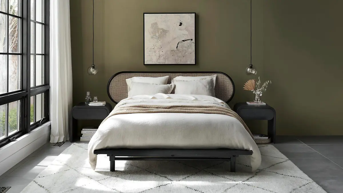 Two hot textural materials, rattan and jute, have moved from the porch and storage closet to just about every room in the home in the form of furniture and accessories. Crate & Barrel channels the 1930s with the curved-edge Anaise bedroom set. (Crate & Barrel via AP)