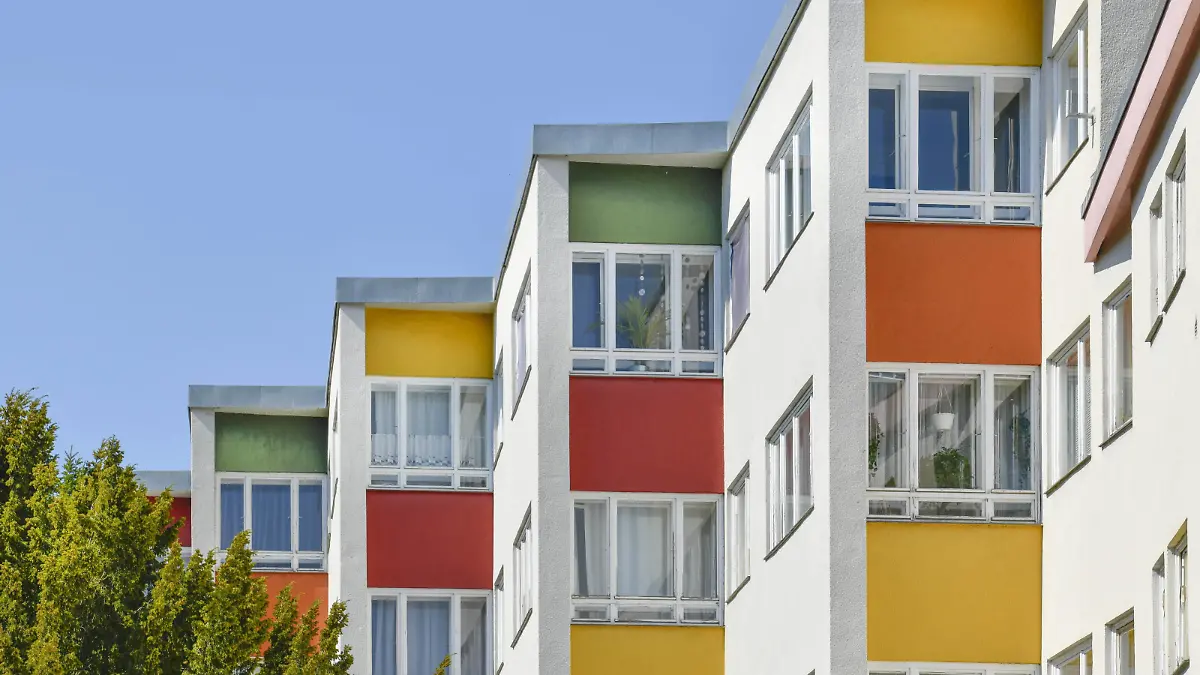 Wohnbauten von Hans Scharoun Ostabschluß , Goebelstraße, Großsiedlung Siemensstadt, Spandau, Berlin, Deutschland *** Residential buildings by Hans Scharoun Ostabschluß Goebelstraße Large housing estate Siemensstadt Spandau Berlin Germany