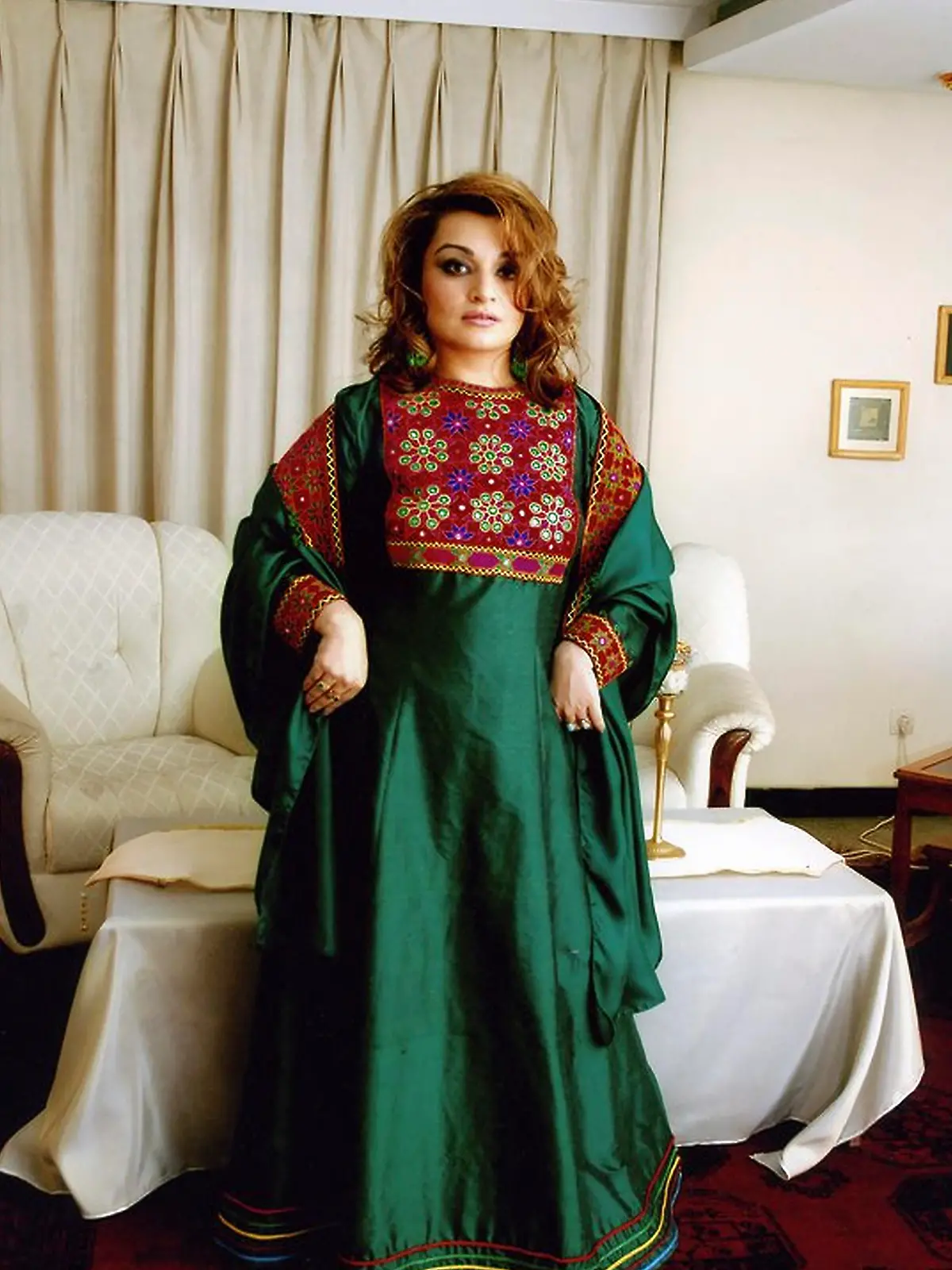 Dr Bahar Jalali, This is Afghan culture. I am wearing a traditional Afghan dress. Afghanistan Culture. Afghan women have started an online Twitter campaign to protest the Taliban s female dress code by posting photos with traditional clothes. The photos went viral with a hashtag: #DoNotTouchMyClothes. That hashtag and #AfghanistanCulture soon became a worldwide trend on social media. It all started with one photograph from Dr Bahar Jalali, a former history professor at the American University in Afghanistan. The photos, the hashtags and the viral online campaign soon became a global protest- where Afghan women were saying  No  to the Taliban diktat on clothes. Dr Bahar Jalali, an Afghan historian and gender studies expert, posted the first photo using the #DoNotTouchMyClothes hashtag, which has since inspired Afghan women across the globe. Afghanistan, September 12, 2021. Photo by SalamPix/ABACAPRESS/ddp images