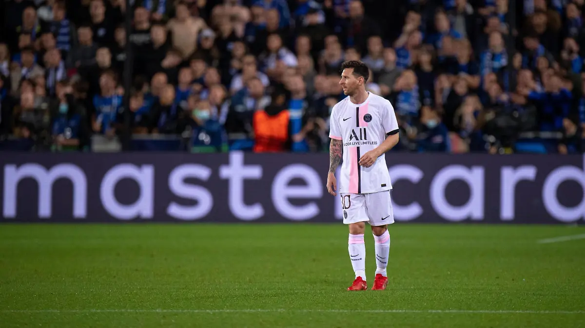 BRUGGE, BELGIUM - SEPTEMBER 15: Lionel Messi of Paris Saint-Germain during the UEFA Champions League group A match between Club Brugge KV and Paris Saint-Germain at Jan Breydel Stadium on September 15, 2021 in Brugge, B Club Brugge KV v Paris Saint-Germain: Group A - UEFA Champions League Copyright: xSebastianxFrejx