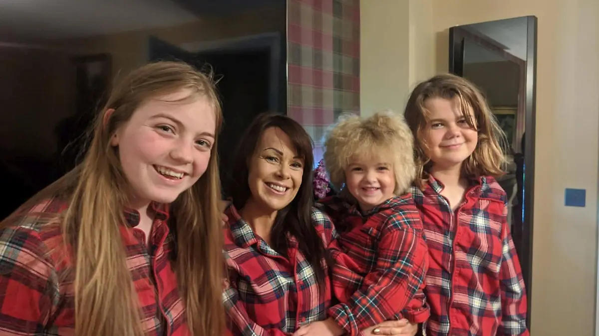 PIC FROM Kennedy News and Media (L-R LAURA PATTERSON, 20, JILL PEDDIE-JONES, 43, FLORENCE PATTERSON, SIX, AND HEIDI PATTERSON, 12, FROM NEWCASTLE) A schoolgirl with the same ultra-rare condition as Albert Einstein that leaves her hair impossible to tame has had to be taught by her parents to bat off strangers who are 'always trying to grab' her strikingly frizzy locks. Six-year-old Florence Patterson, from Newcastle, has had fuzzy hair since she was a tot due to a rare disorder called Uncombable Hair Syndrome, which means it can't be combed flat. The syndrome is so rare it only affects around 100 people across the globe, while previous sufferers include Albert Einstein.DISCLAIMER: While Kennedy News and Media uses its best endeavours to establish the copyright and authenticity of all pictures supplied, it accepts no liability for any damage, loss or legal action caused by the use of images supplied and the publication of images is solely at your discretion. SEE KENNEDY NEWS COPY - 0161 697 4266