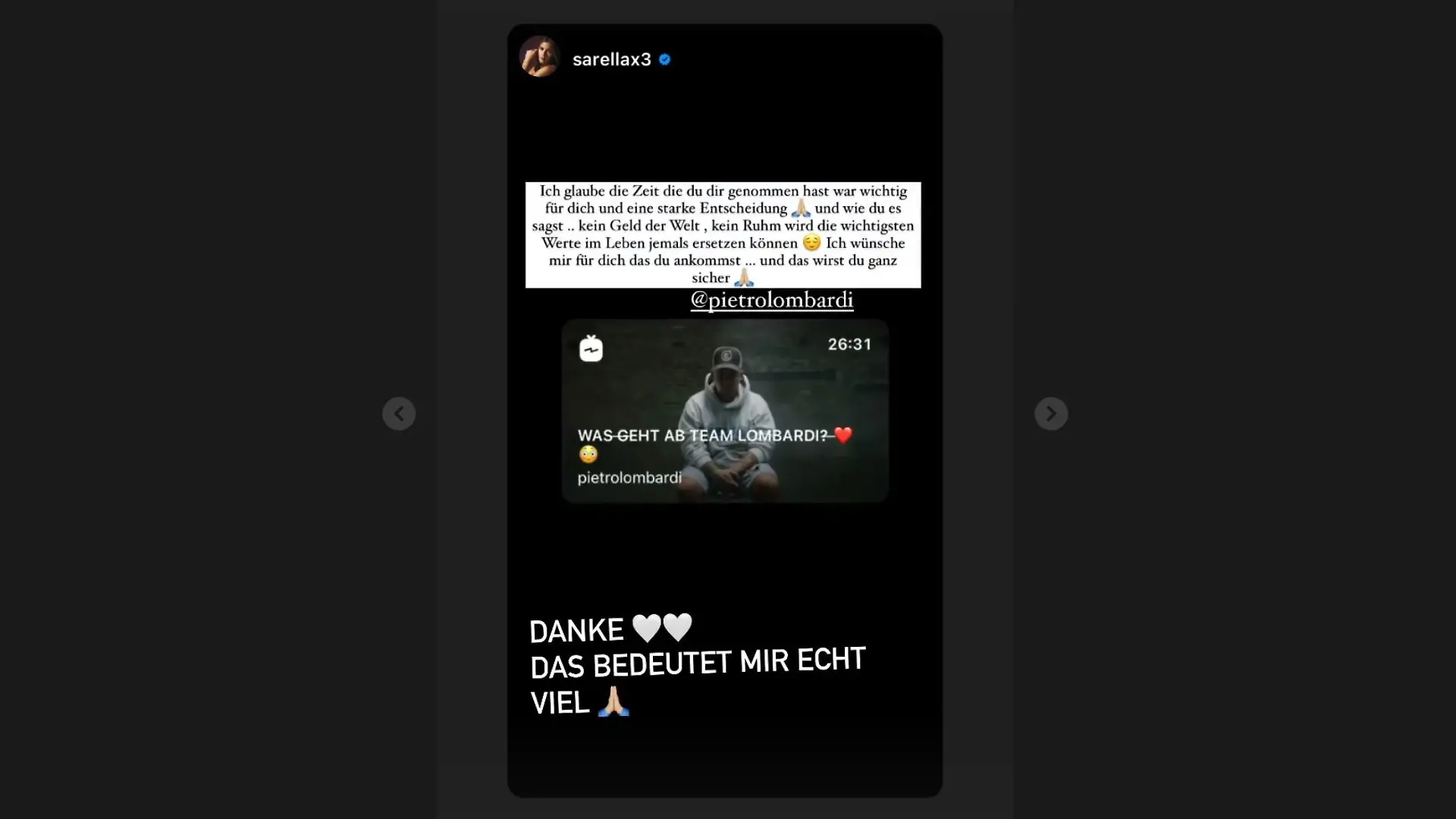 Sarah Engels meldet sich zu Pietro Lombardis Auszeit zu Wort.