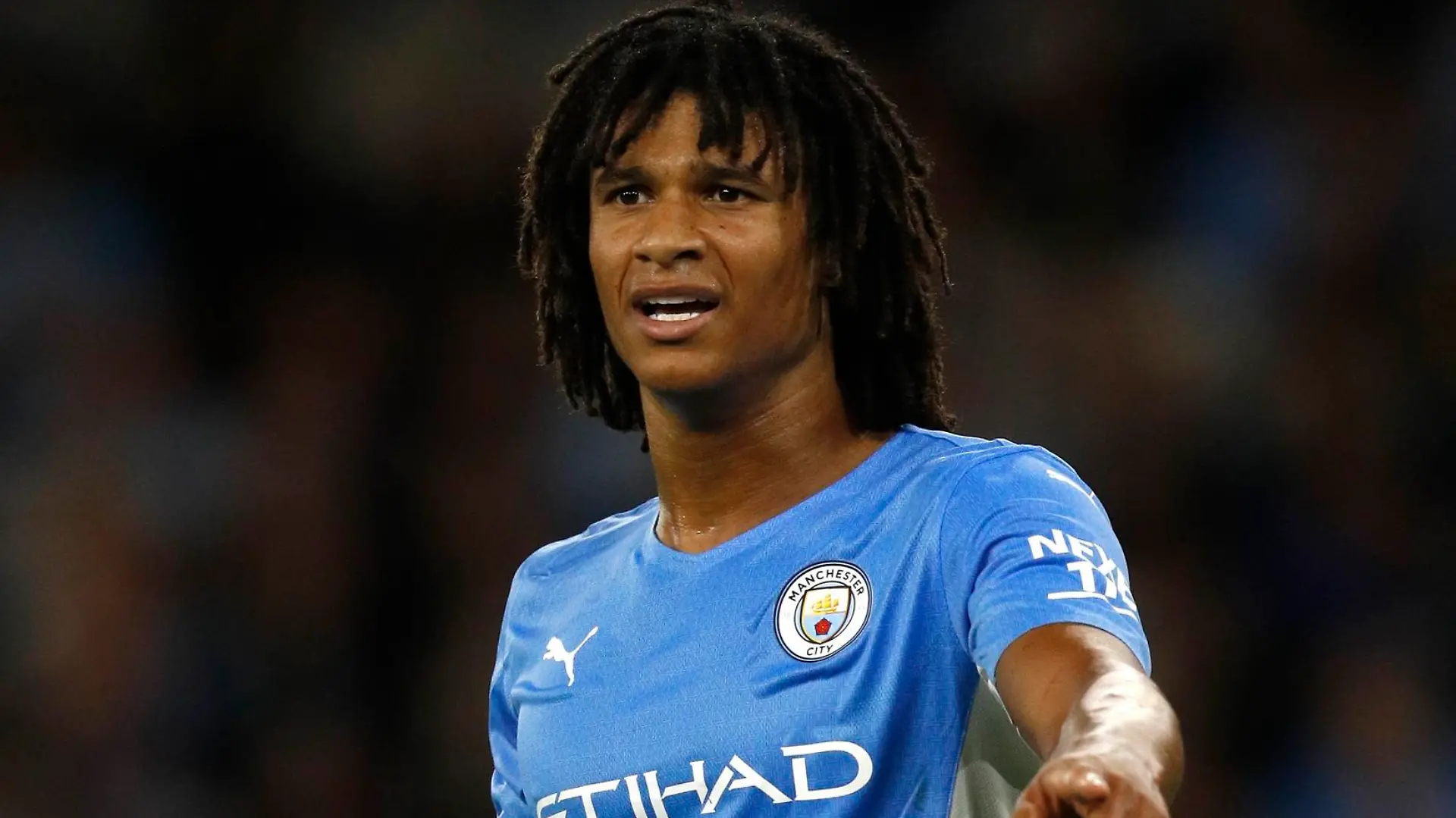 September 15, 2021, Manchester, United Kingdom: Manchester, England, 15th September 2021. Nathan Ake of Manchester City during the UEFA Champions League match at the Etihad Stadium, Manchester. Picture credit should read: Darren Staples / Sportimage(Credit Image: &copy; Darren Staples/CSM via ZUMA Wire