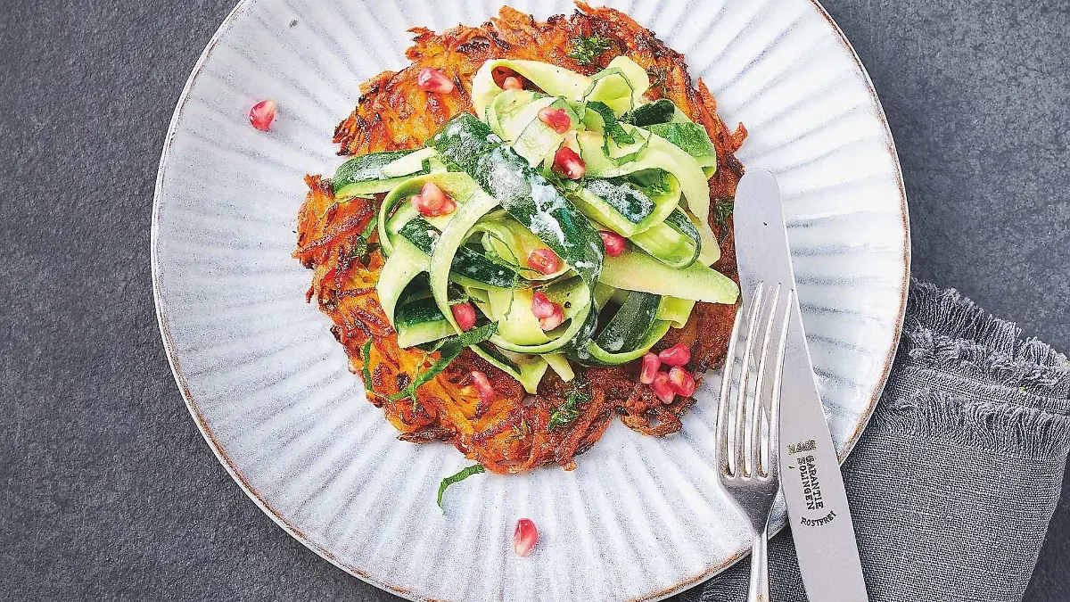 Rösti mit Kürbis, Kartoffeln und Zucchini