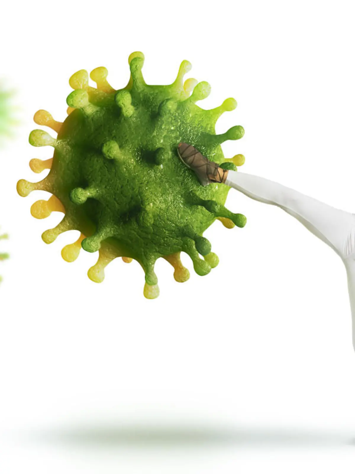 Virus attack; defend from the virus concept;
