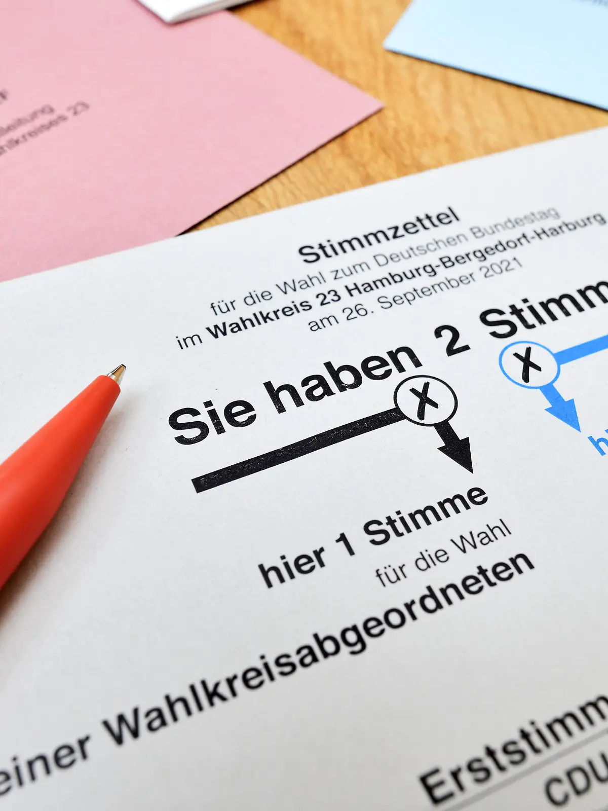  Stimmzettel zur Bundestagswahl 2021 *** Ballot paper for the Bundestag election 2021