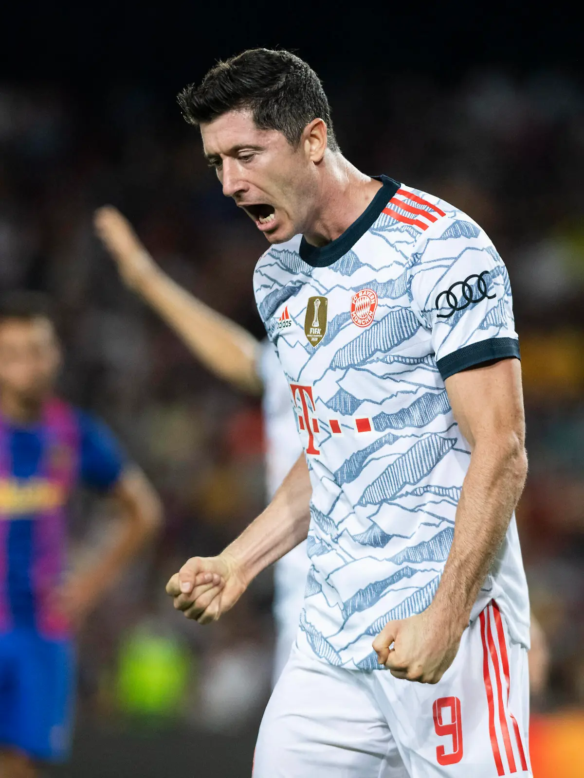 14th September 2021: Nou Camp, Barcelona, Spain: ECL Champions League football, FC Barcelona, Barca versus Bayern Munich: Robert Lewandowski celebrating a goal during Uefa champions league match in camp nou PUBLICATIONxNOTxINxUK ActionPlus12322708 MarcxGonzalezxAloma 