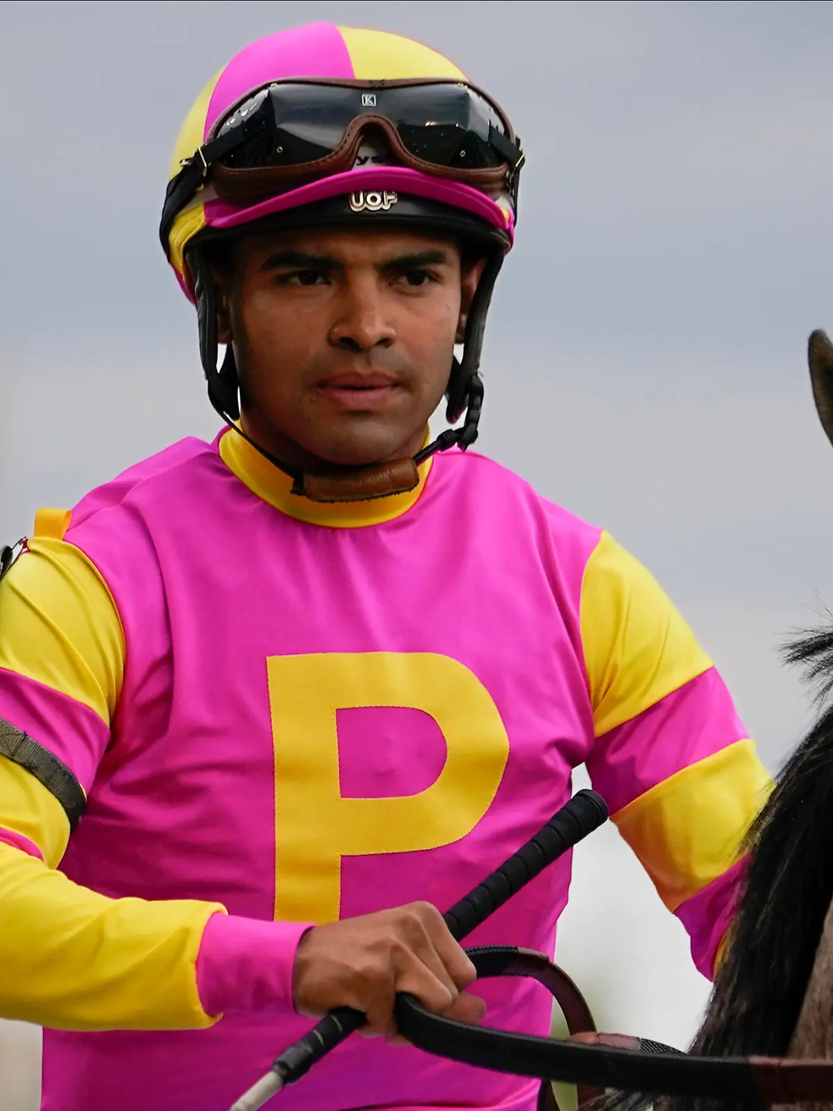 Luis Saez rides Tapit Trice to the 149th running of the Kentucky Derby horse race at Churchill Downs Saturday, May 6, 2023, in Louisville, Ky. (AP Photo/Kiichiro Sato)