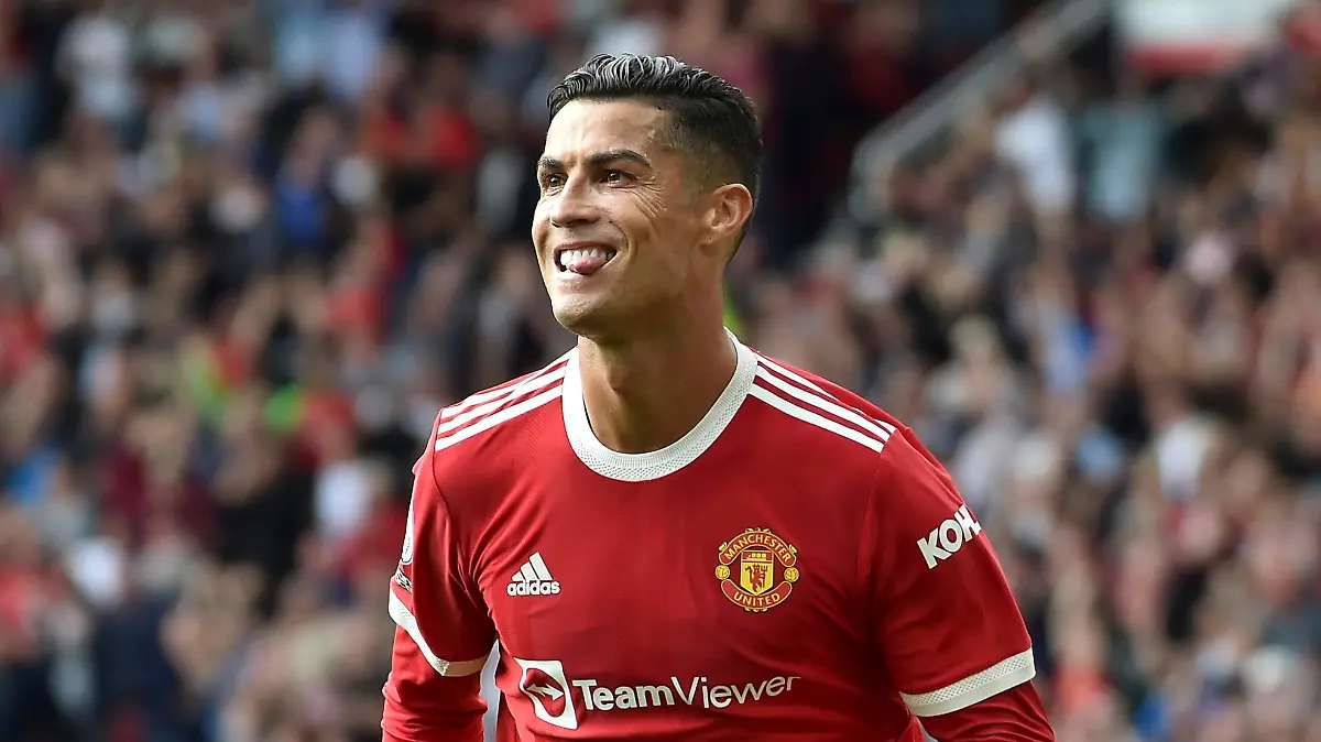 Manchester United's Cristiano Ronaldo during the English Premier League soccer match between Manchester United and Newcastle United at Old Trafford in Manchester, England, Saturday, Sept.11, 2021. (AP Photo/Rui Vieira)