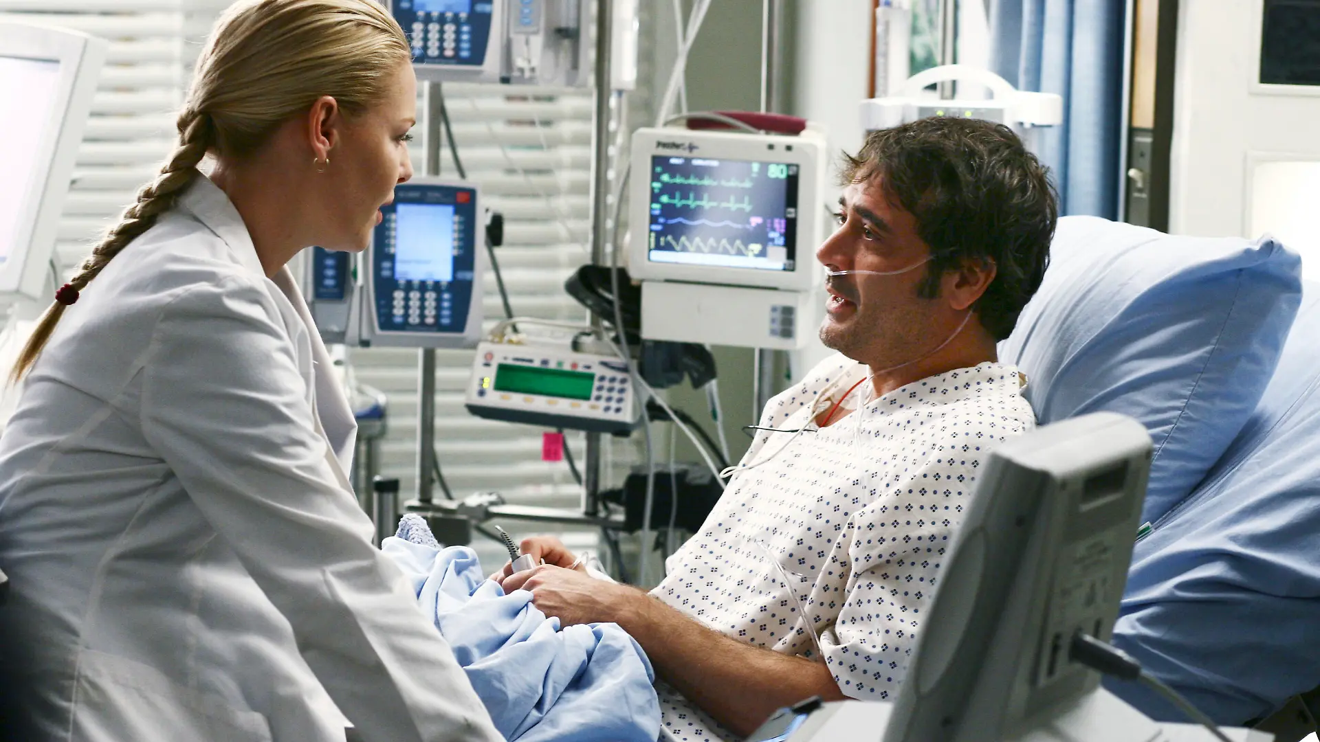 "Grey's Anatomy" (Episode: Superstition) Katherine Heigl, Jeffrey Dean Morgan 2006 Photo by Scott Garfield J.C.C. Filmstill // HANDOUT / EDITORIAL USE ONLY! Please note: Fees charged by the agency are for the agencys services only, and do not, nor are they intended to, convey to the user any ownership of Copyright or License in the material. The agency does not claim any ownership including but not limited to Copyright or License in the attached material. By publishing this material you expressly agree to indemnify and to hold the agency and its directors, shareholders and employees harmless from any loss, claims, damages, demands, expenses (including legal fees), or any causes of action or allegation against the agency arising out of or connected in any way with publication of the material.