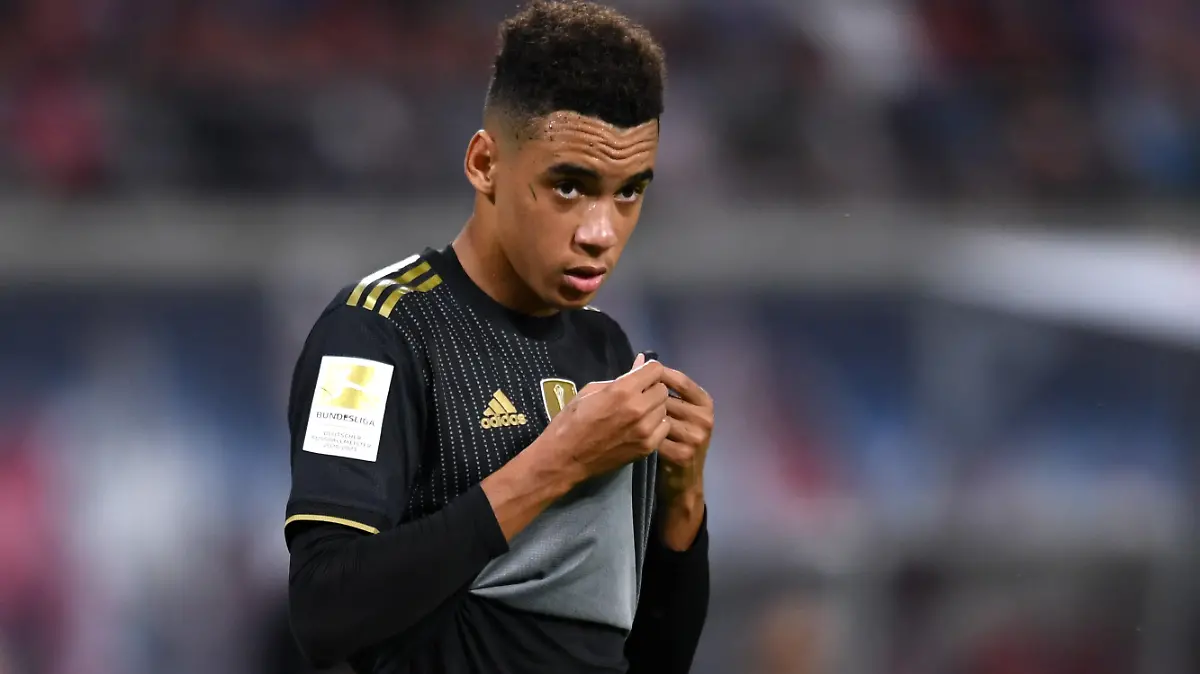 Soccer Football - Bundesliga - RB Leipzig v Bayern Munich - Red Bull Arena, Leipzig, Germany - September 11, 2021  Bayern Munich's Jamal Musiala REUTERS/Annegret Hilse DFL regulations prohibit any use of photographs as image sequences and/or quasi-video.