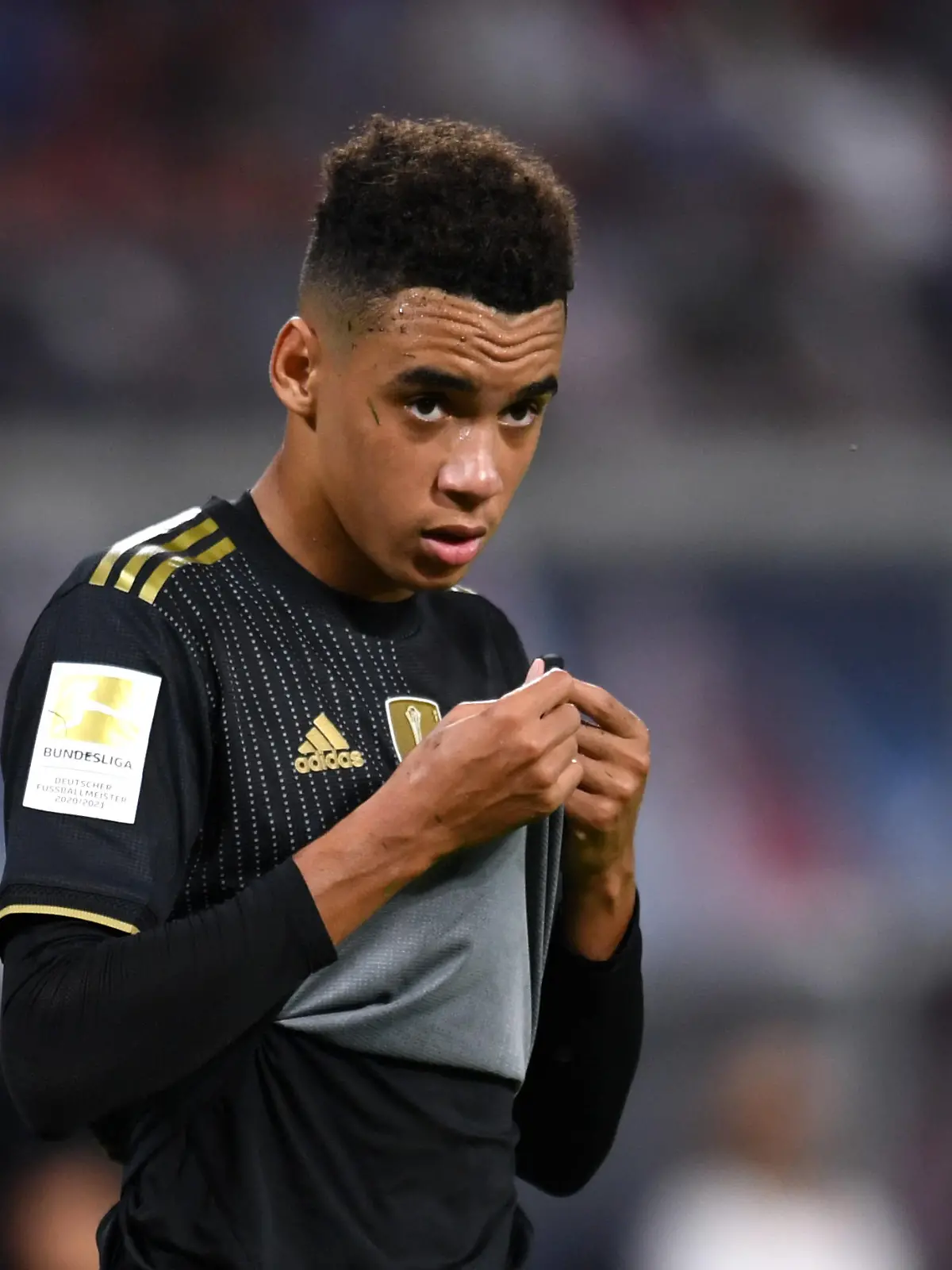 Soccer Football - Bundesliga - RB Leipzig v Bayern Munich - Red Bull Arena, Leipzig, Germany - September 11, 2021  Bayern Munich's Jamal Musiala REUTERS/Annegret Hilse DFL regulations prohibit any use of photographs as image sequences and/or quasi-video.