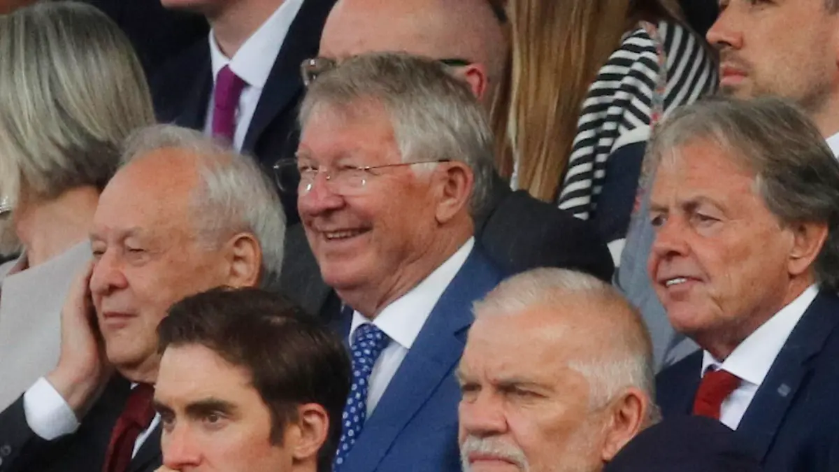 Soccer Football - Premier League - Manchester United v Newcastle United - Old Trafford, Manchester, Britain - September 11, 2021 Former Manchester United manager Sir Alex Ferguson is seen in the stands REUTERS/Phil Noble EDITORIAL USE ONLY. No use with unauthorized audio, video, data, fixture lists, club/league logos or 'live' services. Online in-match use limited to 75 images, no video emulation. No use in betting, games or single club /league/player publications. Please contact your account representative for further details.