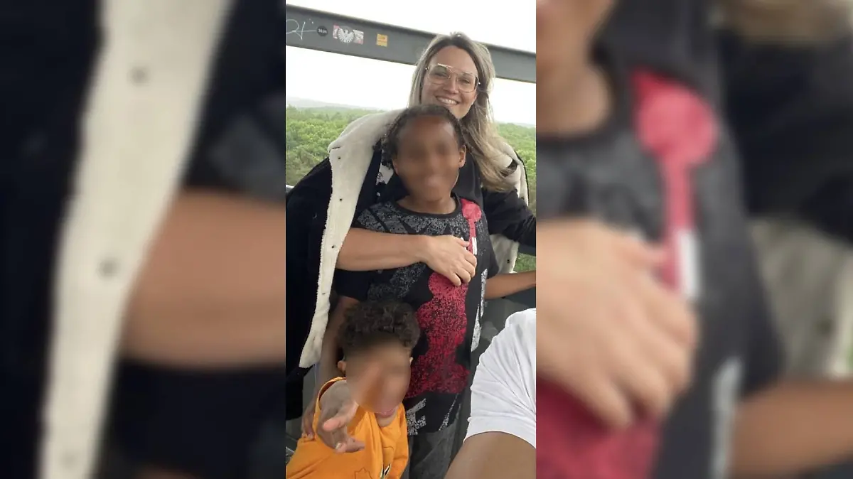 Friederike Antonio und ihre beiden Kinder (5, 10).