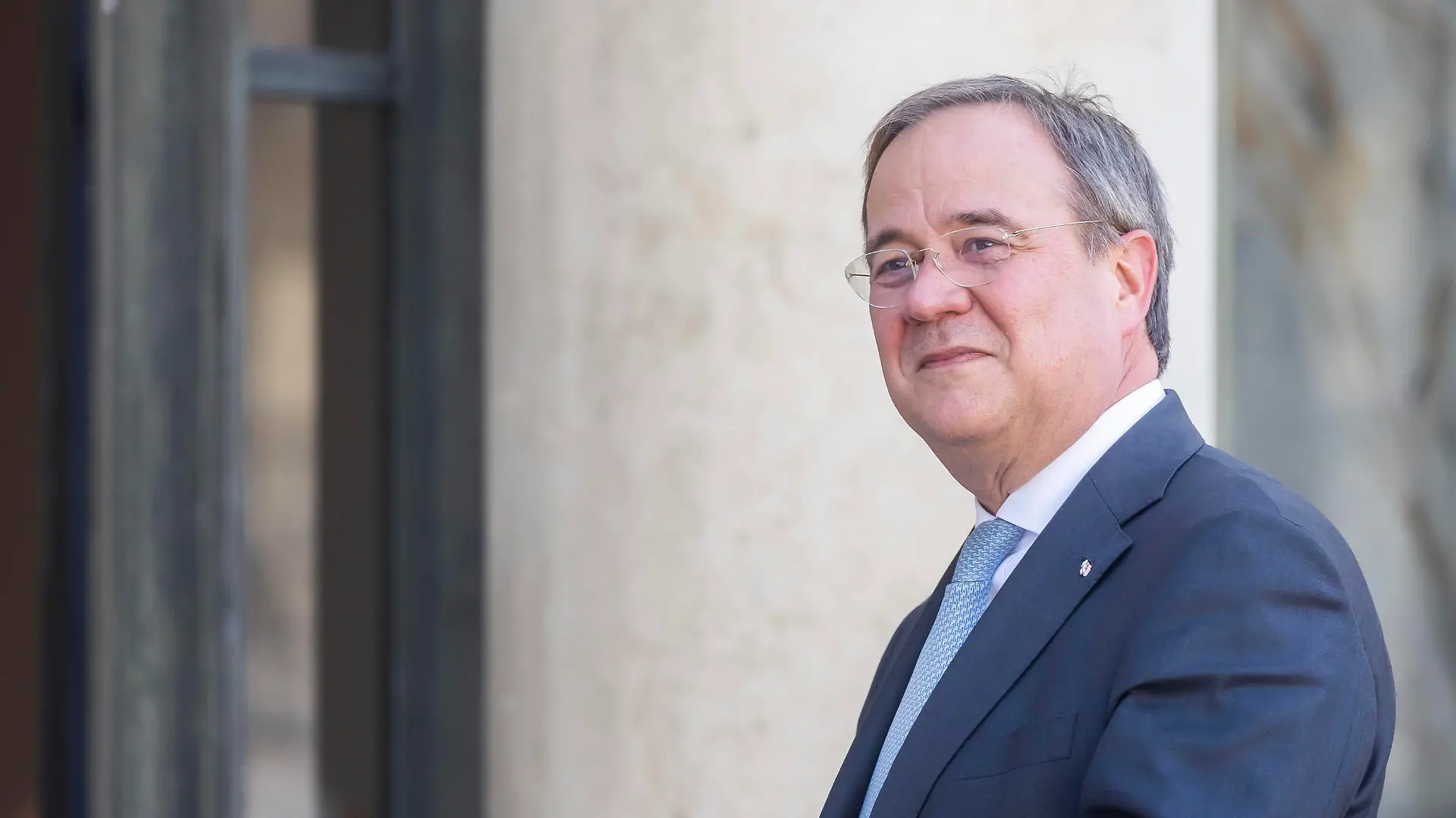 Paris, France September 8, 2021 - French President receives Armin Laschet, conservative candidate of the Christian Democratic Union CDU to become the next German Chancellor - North Rhine-Westphalia s State Premier and Germany s conservative Christian Democratic Union s CDU chancellor candidate Armin Laschet POLITIQUE, FRANCO ALLEMAND, ARMIN LASCHET PUBLICATIONxNOTxINxFRA Copyright: xVincentxIsorex