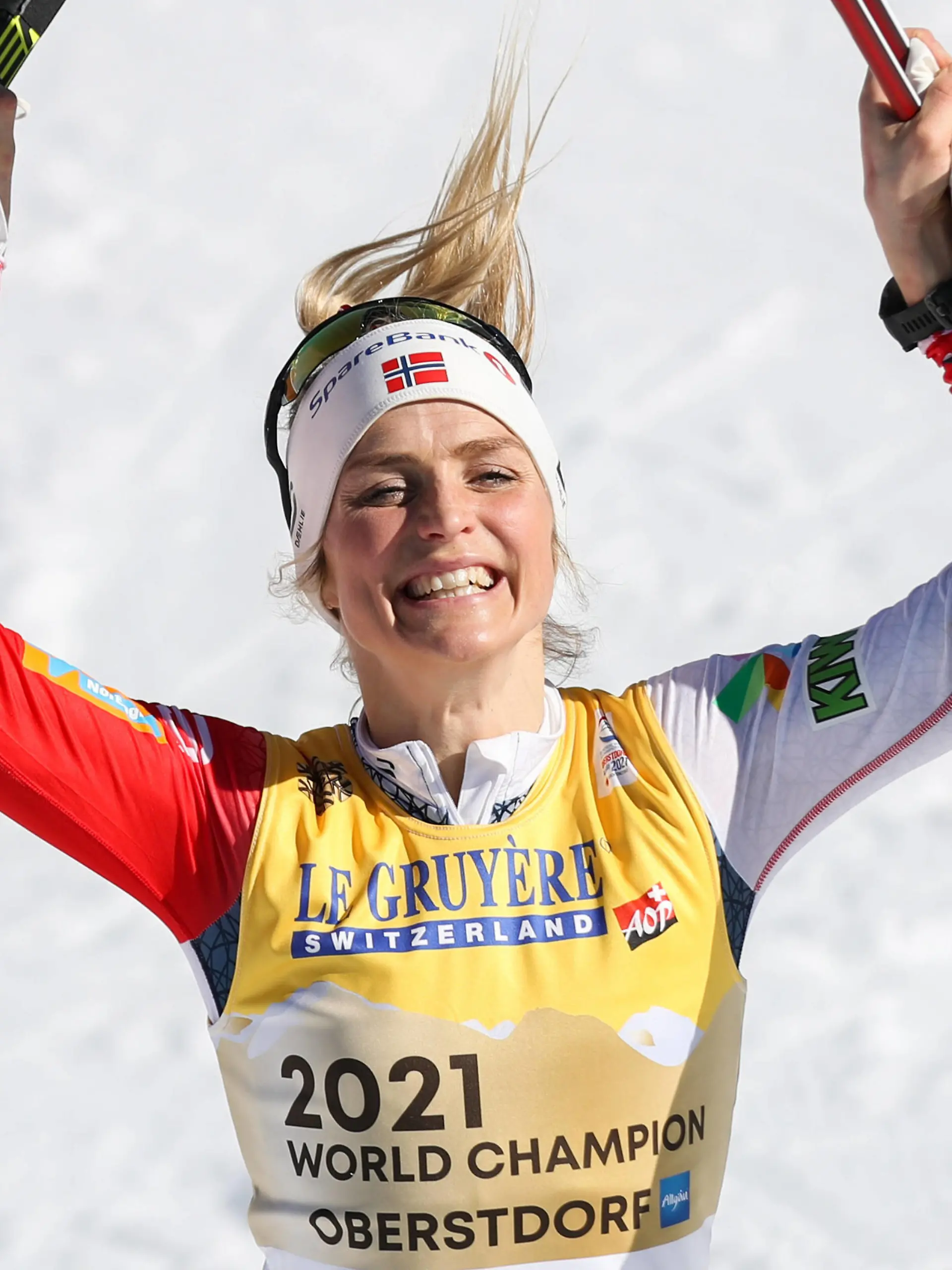  NORDIC SKIING - FIS Nordic World Ski Championships Oberstdorf 2021 OBERSTDORF,GERMANY,02.MAR.21 - NORDIC SKIING, CROSS COUNTRY SKIING - FIS Nordic World Ski Championships, 10km, ladies, free. Image shows the rejoicing of Therese Johaug NOR. PUBLICATIONxINxGERxHUNxONLY GEPAxpictures/xChristianxWalgram