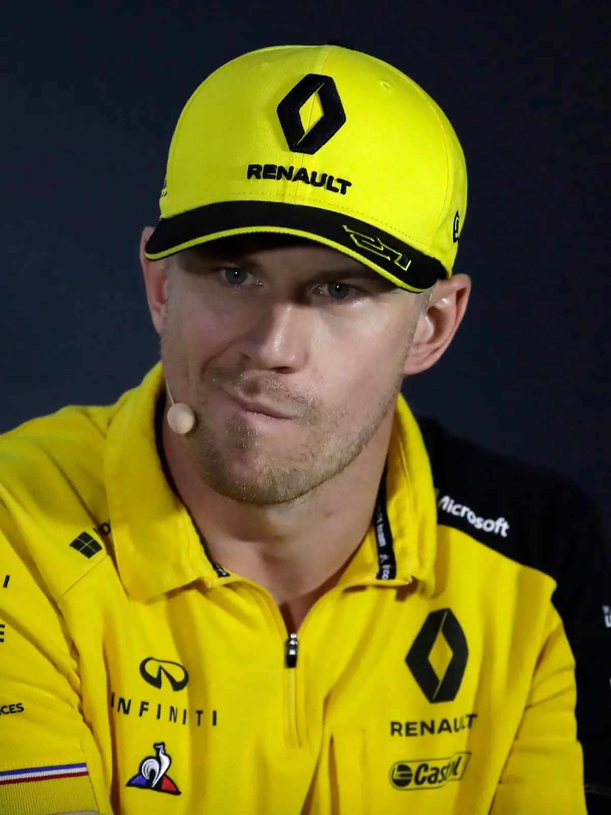05.09.2019, Italien, Monza: Motorsport: Formel 1, Pressekonferenz zum Großen Preis von Italien: Nico Hülkenberg aus Deutschland vom Renault F1 Team nimmt an einer Pressekonferenz teil. Foto: Luca Bruno/AP/dpa +++ dpa-Bildfunk +++