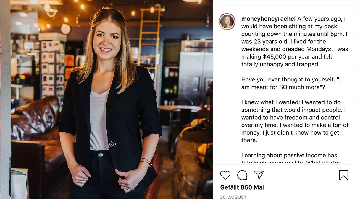 Instagram: Rachel Richards gibt ihren Followern Finanztipps