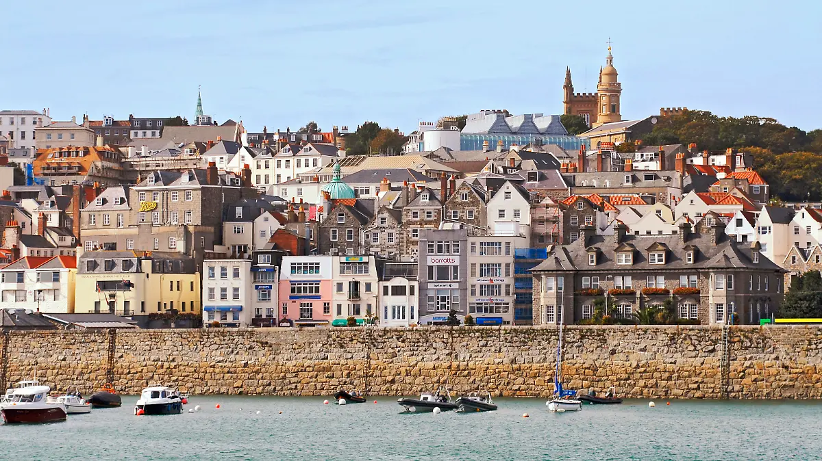 Romantic view of St.Peter Port, the Capital of Guernsey, one of the Channel Islands.