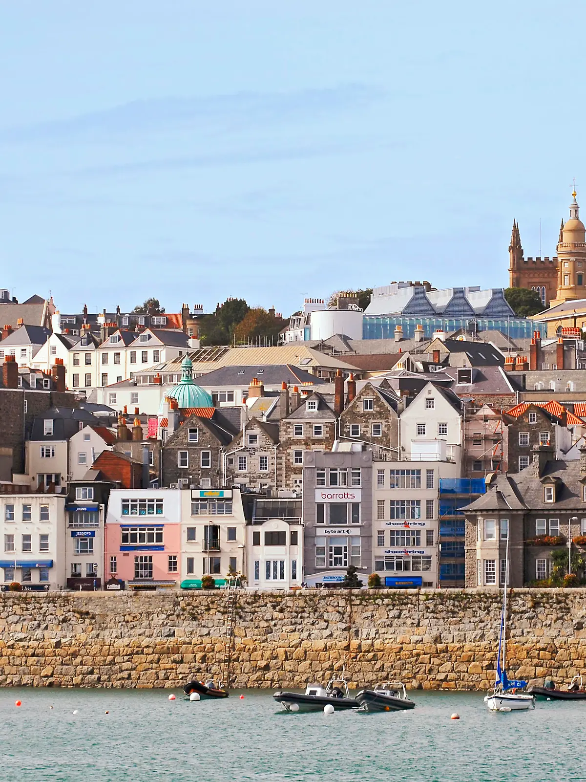 Romantic view of St.Peter Port, the Capital of Guernsey, one of the Channel Islands.