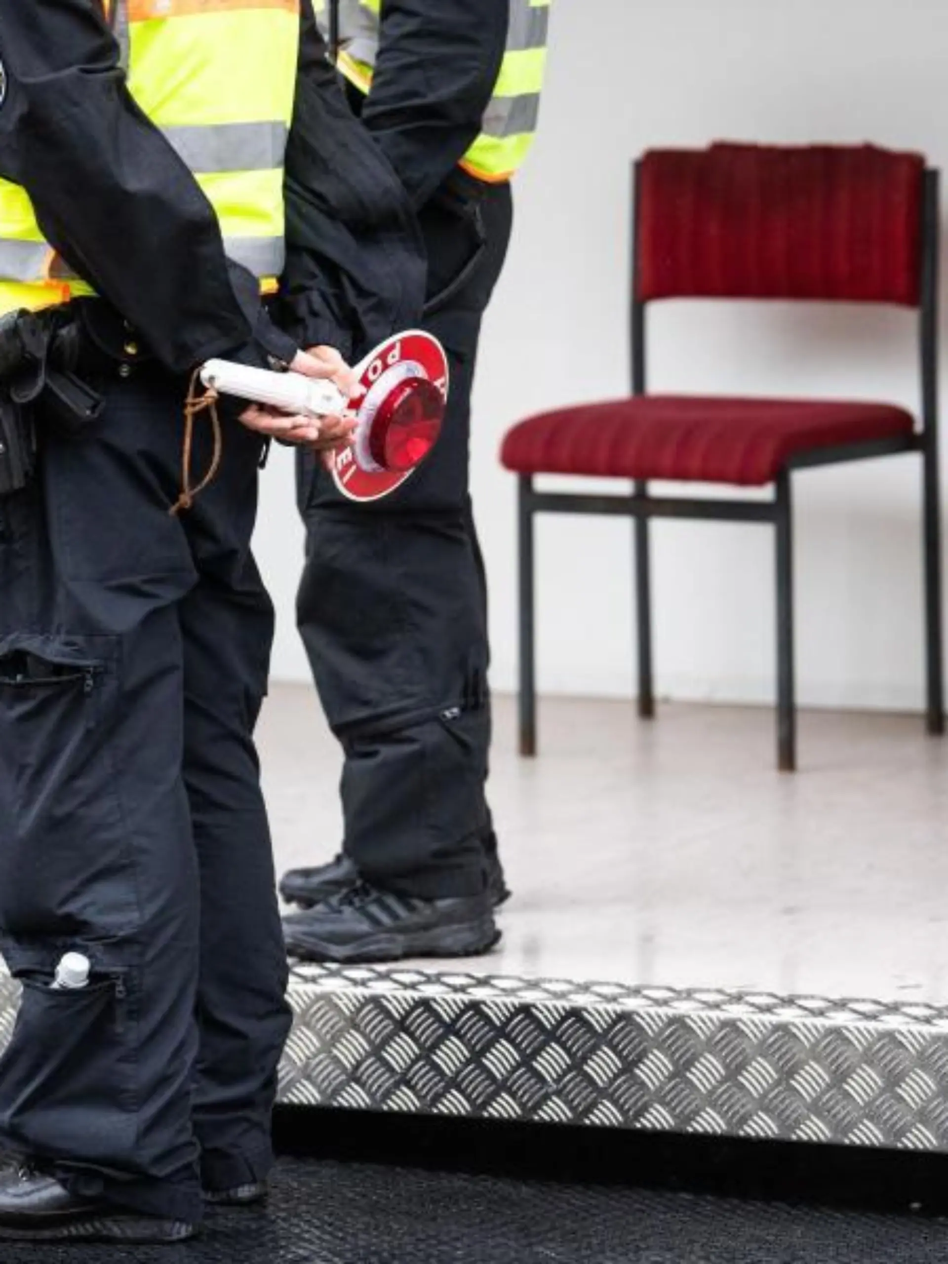 Polzisten bei der Grenzkontrolle