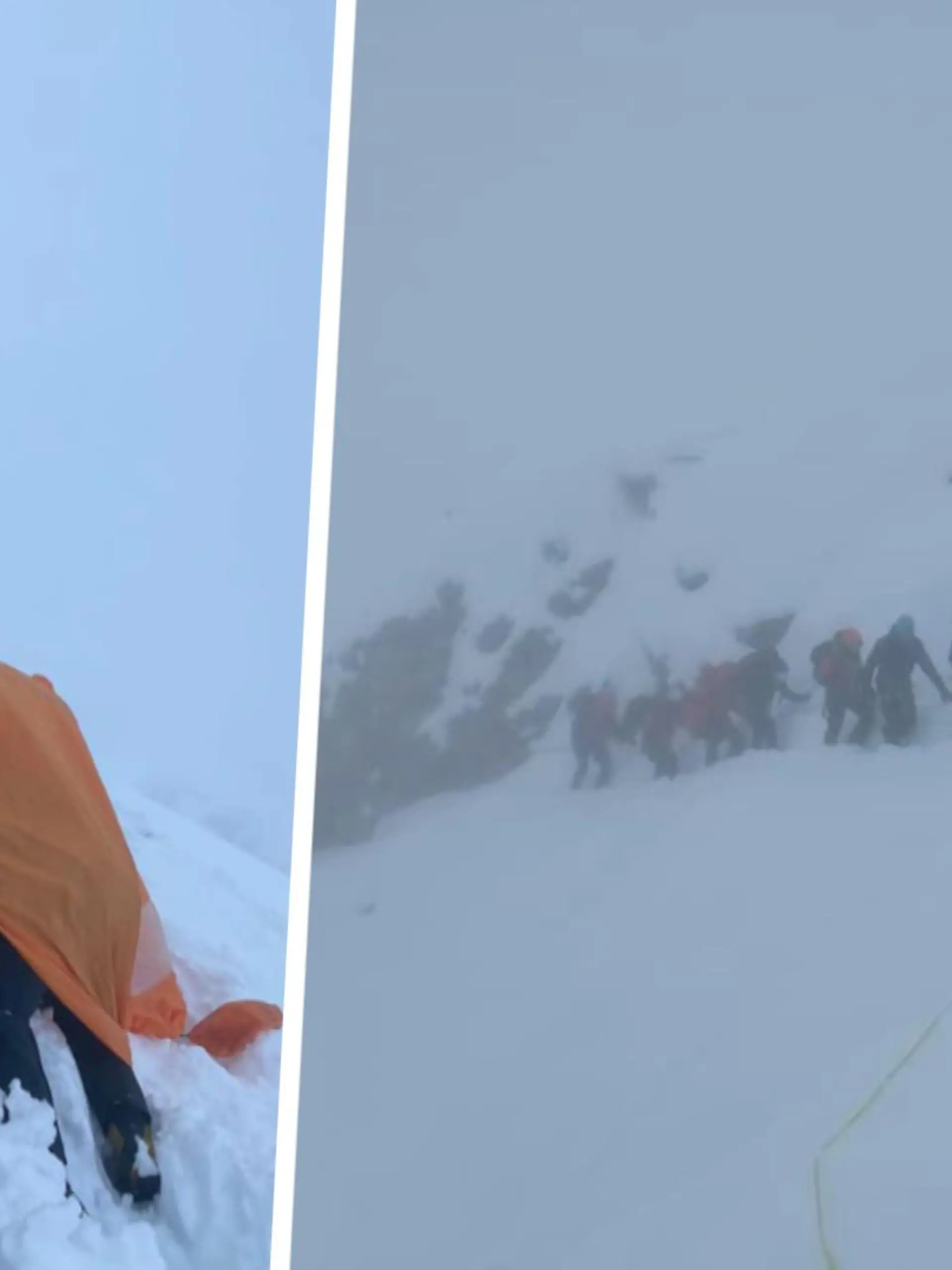 Bergwacht rettet sie aus kniehohem Schnee Junges Paar wandert auf Zugspitze - in Turnschuhen!