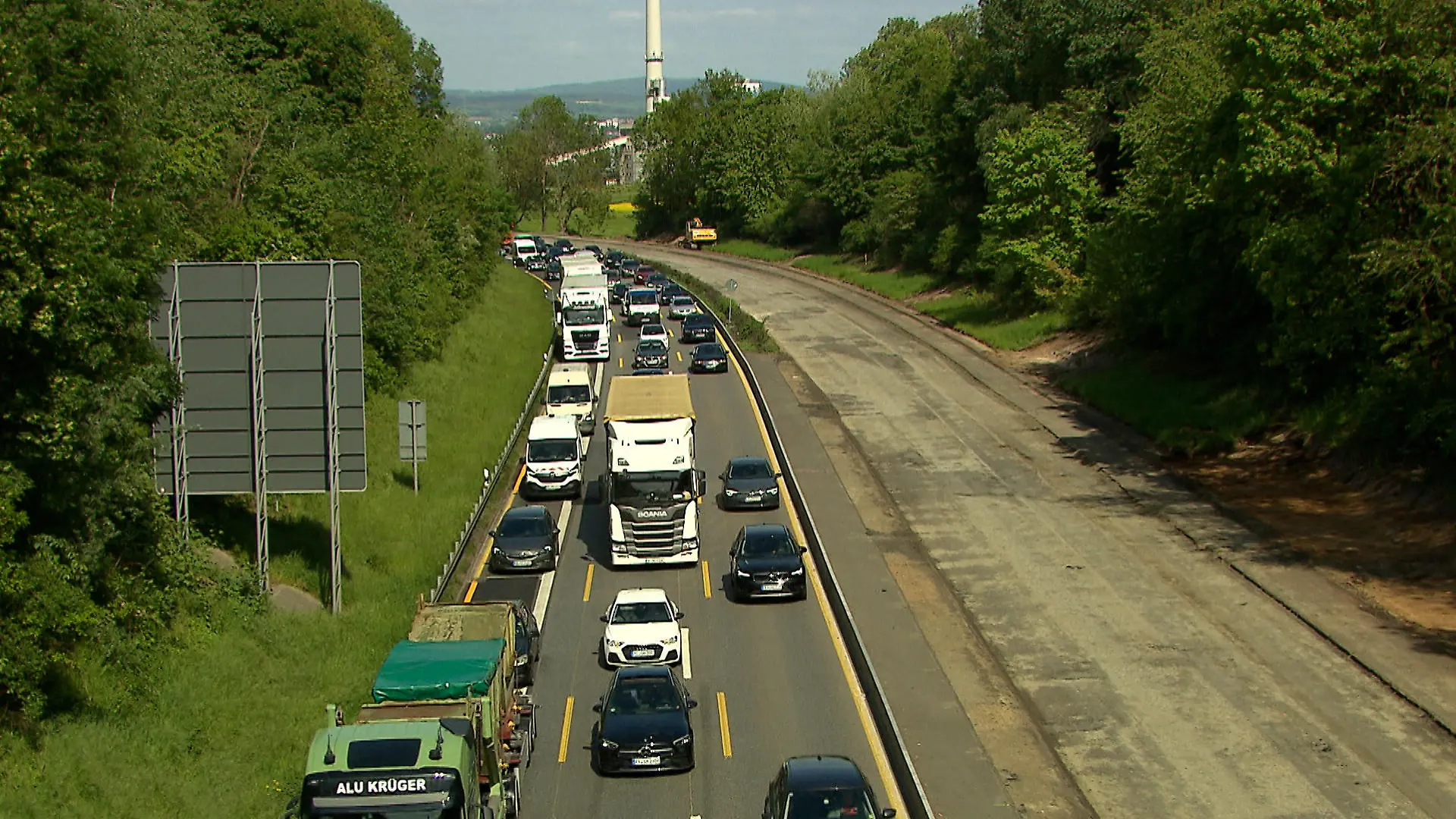 Die A49 bei Kassel wird erneuert.