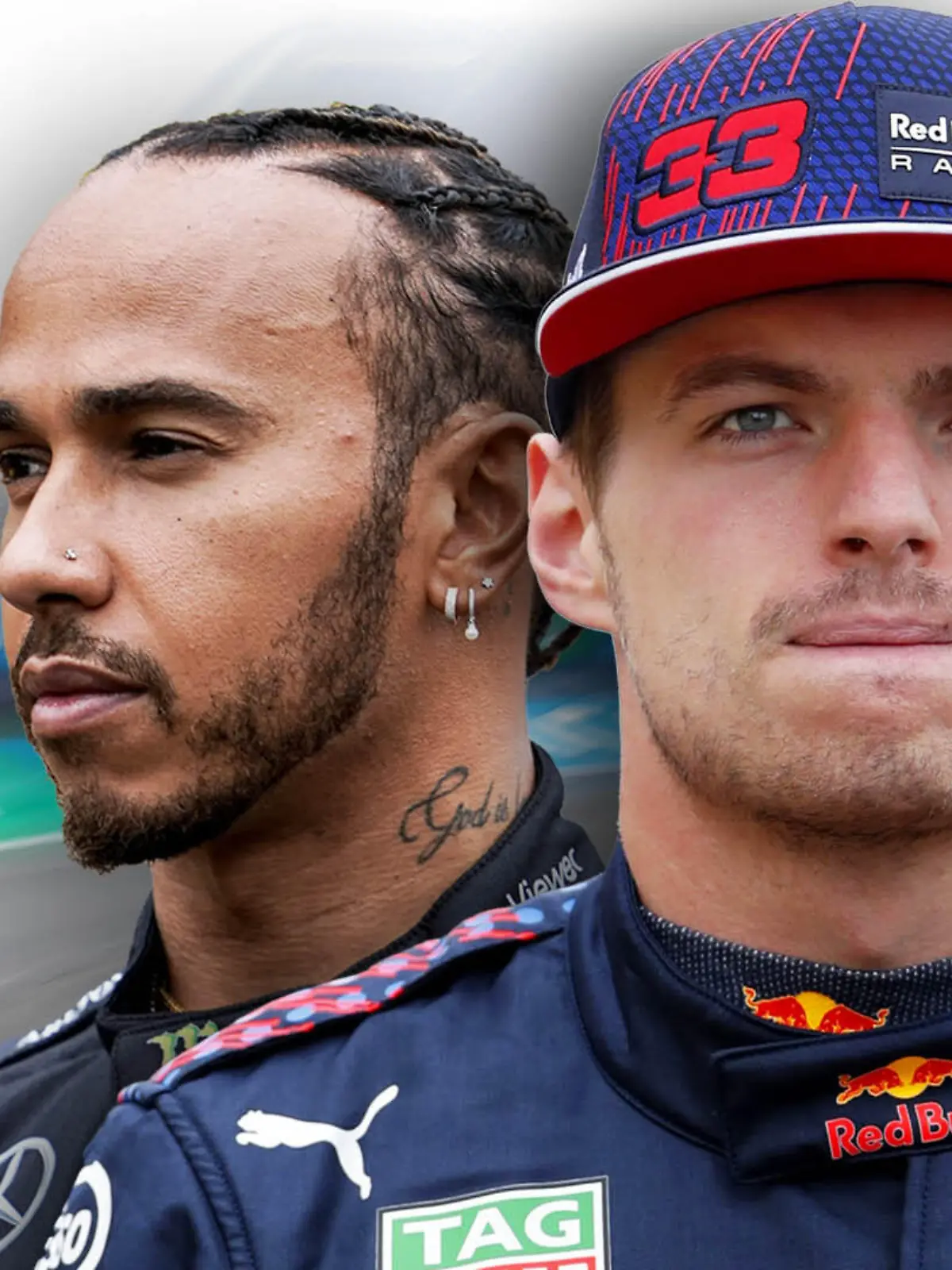 TEASER_FORMEL1_Piloten_Max Verstappen_u_Lewis Hamilton_Rennstrecke Zandvoort
