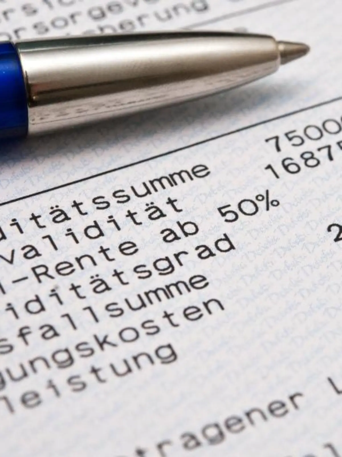 Versicherungskonditionen