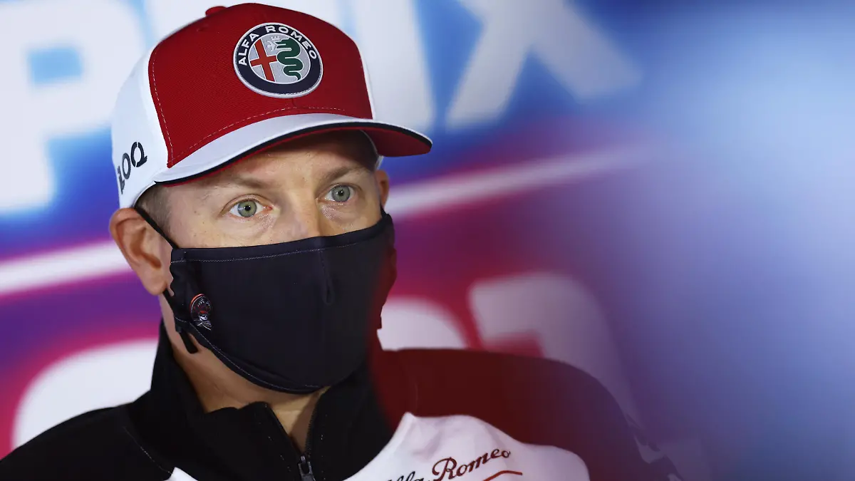 ZANDVOORT, NETHERLANDS - SEPTEMBER 02: Kimi Raikkonen of Finland and Alfa Romeo Racing talks in the Drivers Press Conference during previews ahead of the F1 Grand Prix of The Netherlands at Circuit Zandvoort on September 02, 2021 in Zandvoort, Netherlands. (Photo by Kenzo Tribouillard - Pool/Getty Images)