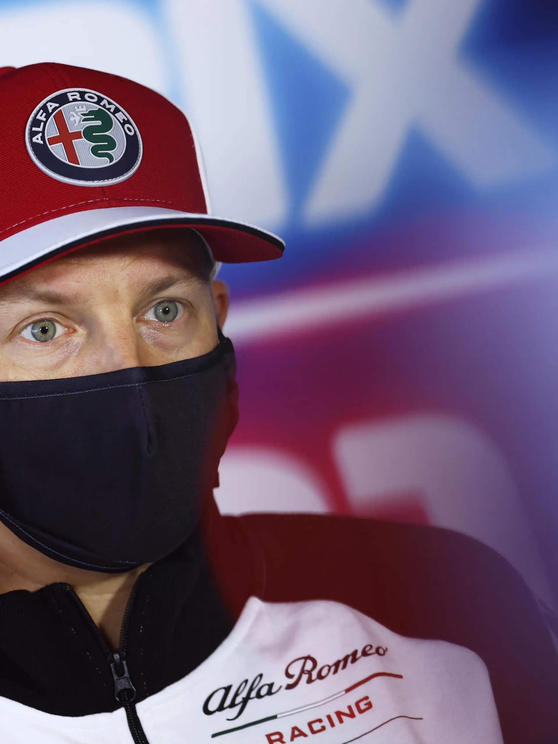 ZANDVOORT, NETHERLANDS - SEPTEMBER 02: Kimi Raikkonen of Finland and Alfa Romeo Racing talks in the Drivers Press Conference during previews ahead of the F1 Grand Prix of The Netherlands at Circuit Zandvoort on September 02, 2021 in Zandvoort, Netherlands. (Photo by Kenzo Tribouillard - Pool/Getty Images)